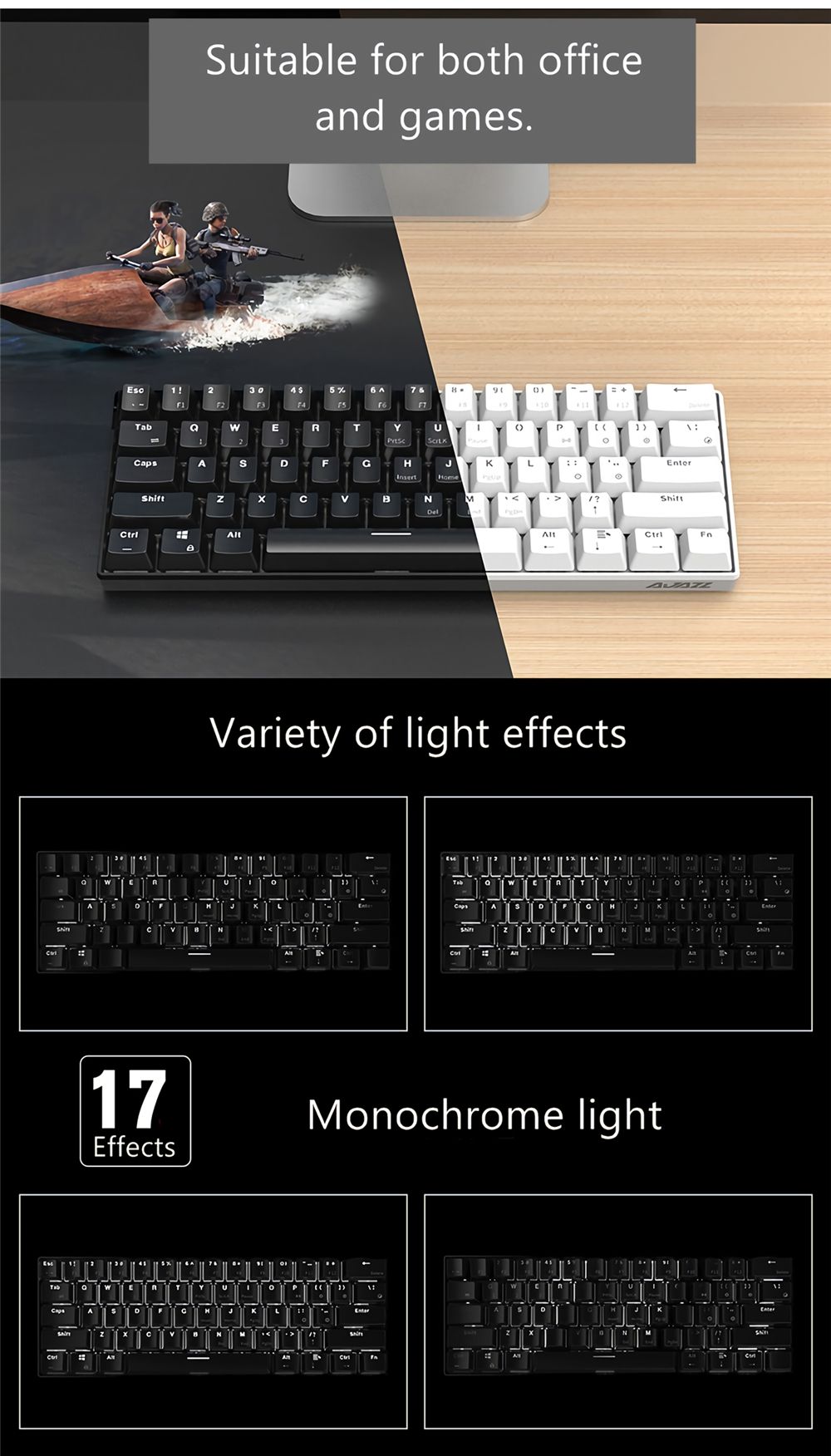 Ajazz-i610T-61-Keys-Mechanical-Keyboard-USB-C-Wired-bluetooth-Dual-Mode-Black-Switch-17-Monochrome-B-1710520