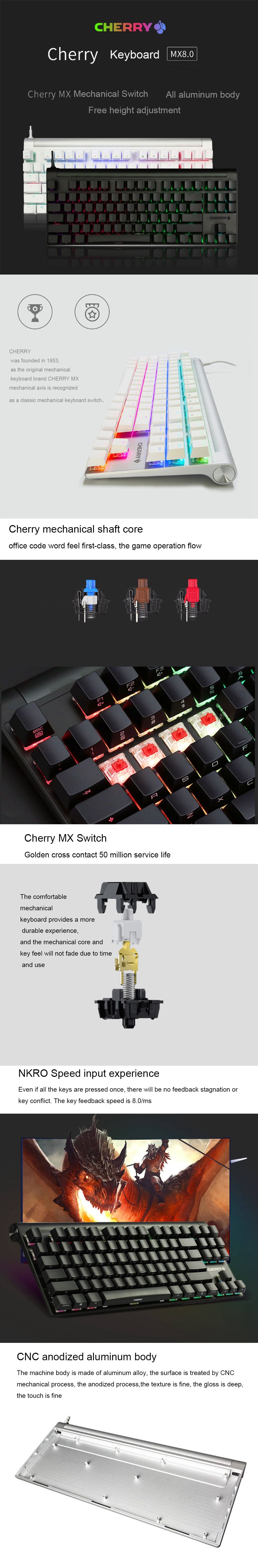 CHERRY-MX80-NKRO-87-Keys-USB-20-Wired-White-Backlit-Cherry-MX-Switch-Mechanical-Keyboard-1581102