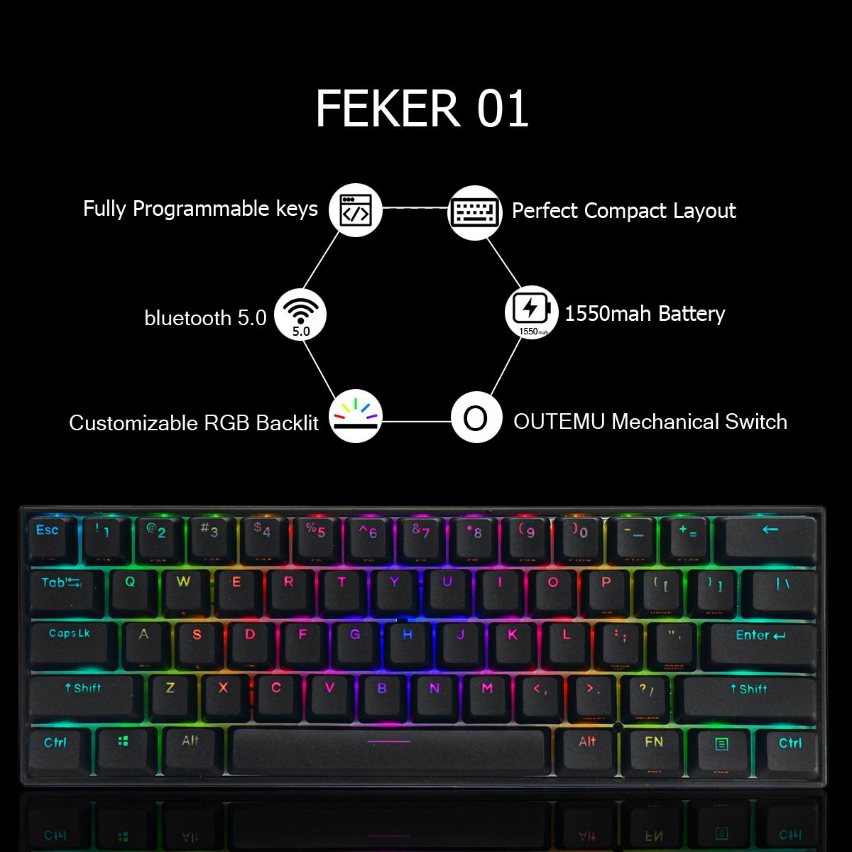 FEKER-61-Keys-Mechanical-Gaming-Keyboard-60-NKRO-bluetooth-50-Type-C-Gateron-Switch-PBT-Double-Shot--1619822