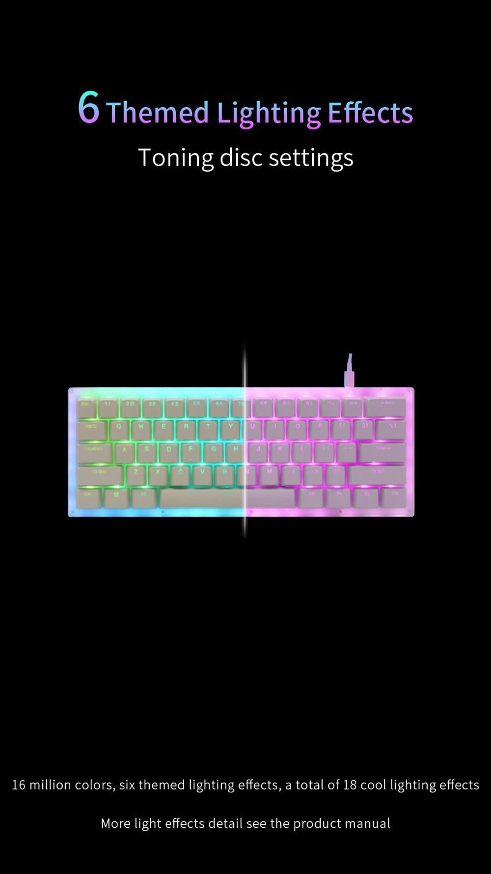 GamaKay-K61-61-Keys-Mechanical-Gaming-Keyboard-Hot-Swappable-Type-C-31-Wired-USB-Translucent-Glass-B-1760057