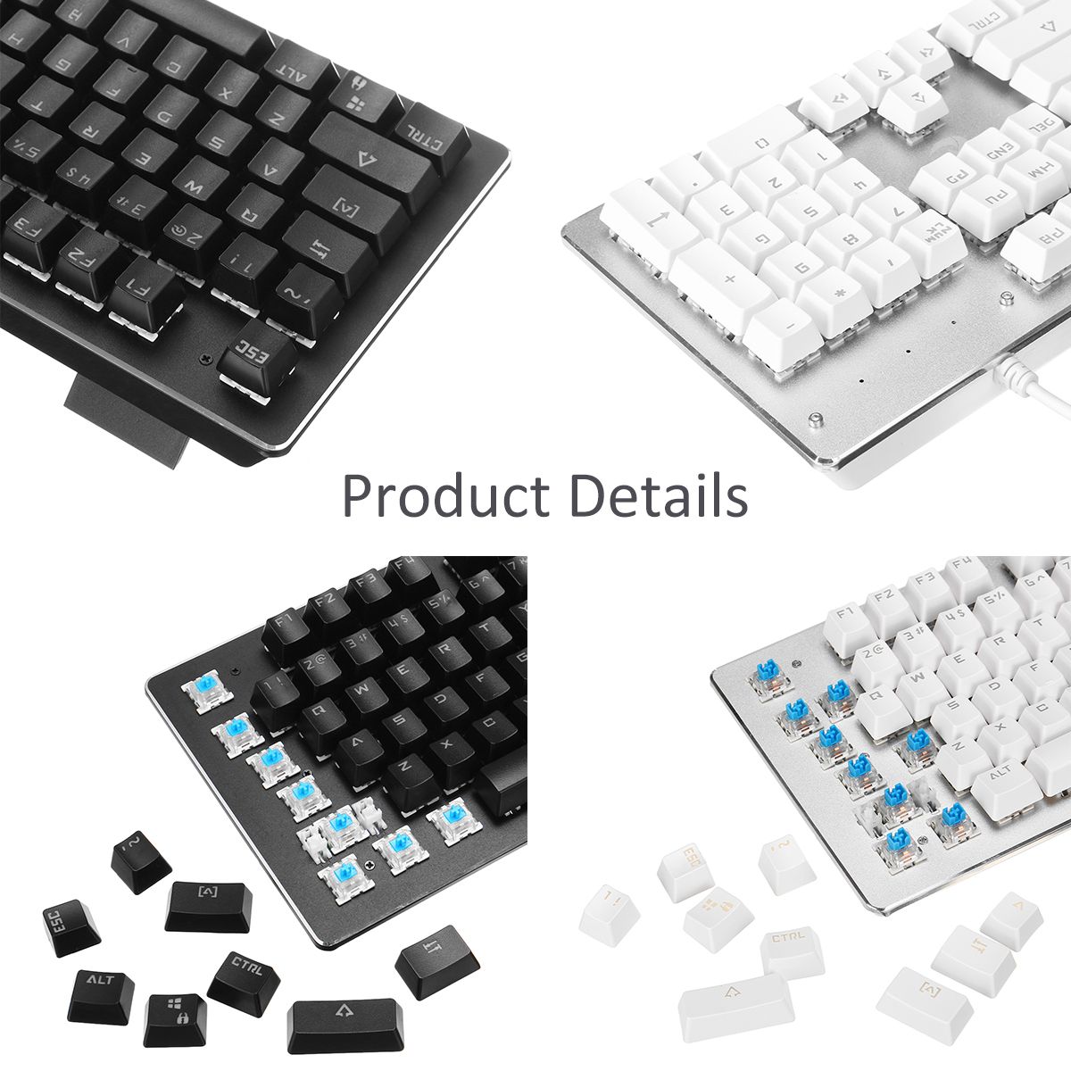 Wired-104-Keys-Mechanical-Keyboard-Aluminum-Alloy-Panel-ABS-Square-Keycap-Outemu-Blue-Switch-Gaming--1741363