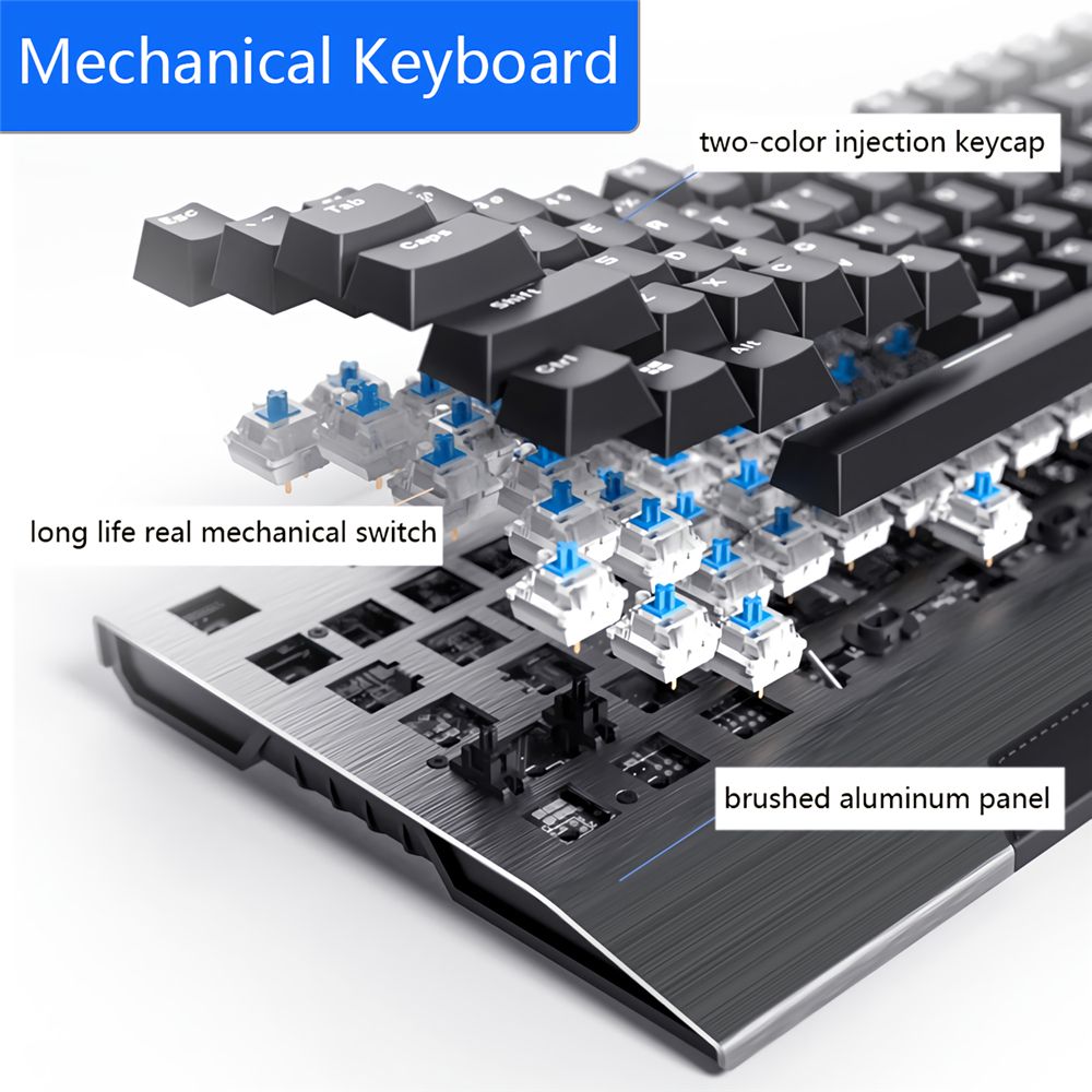 YINDIAO-Wired-Mechanical-Keyboard-104-Keys-Punk-Plating-Panel-Replaceable-Switch-Square--Round-Keys--1710350
