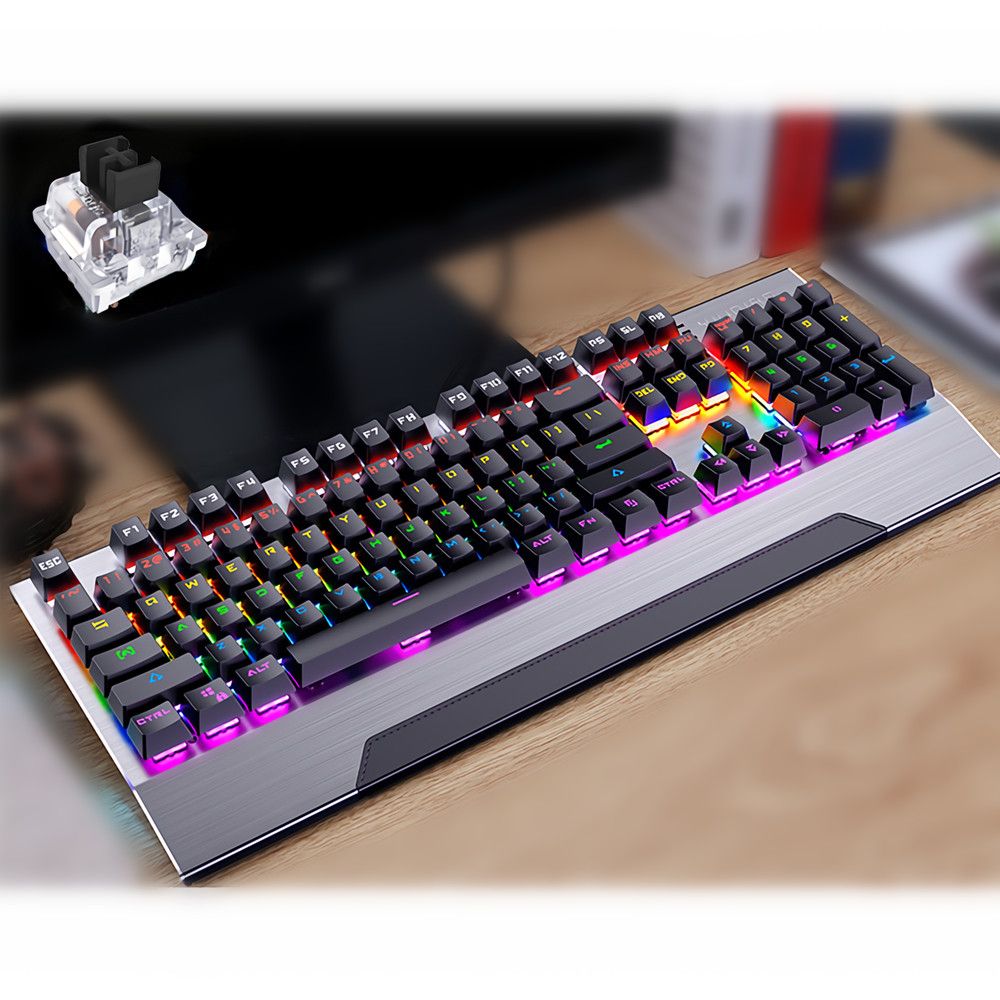 YINDIAO-Wired-Mechanical-Keyboard-104-Keys-Punk-Plating-Panel-Replaceable-Switch-Square--Round-Keys--1710350
