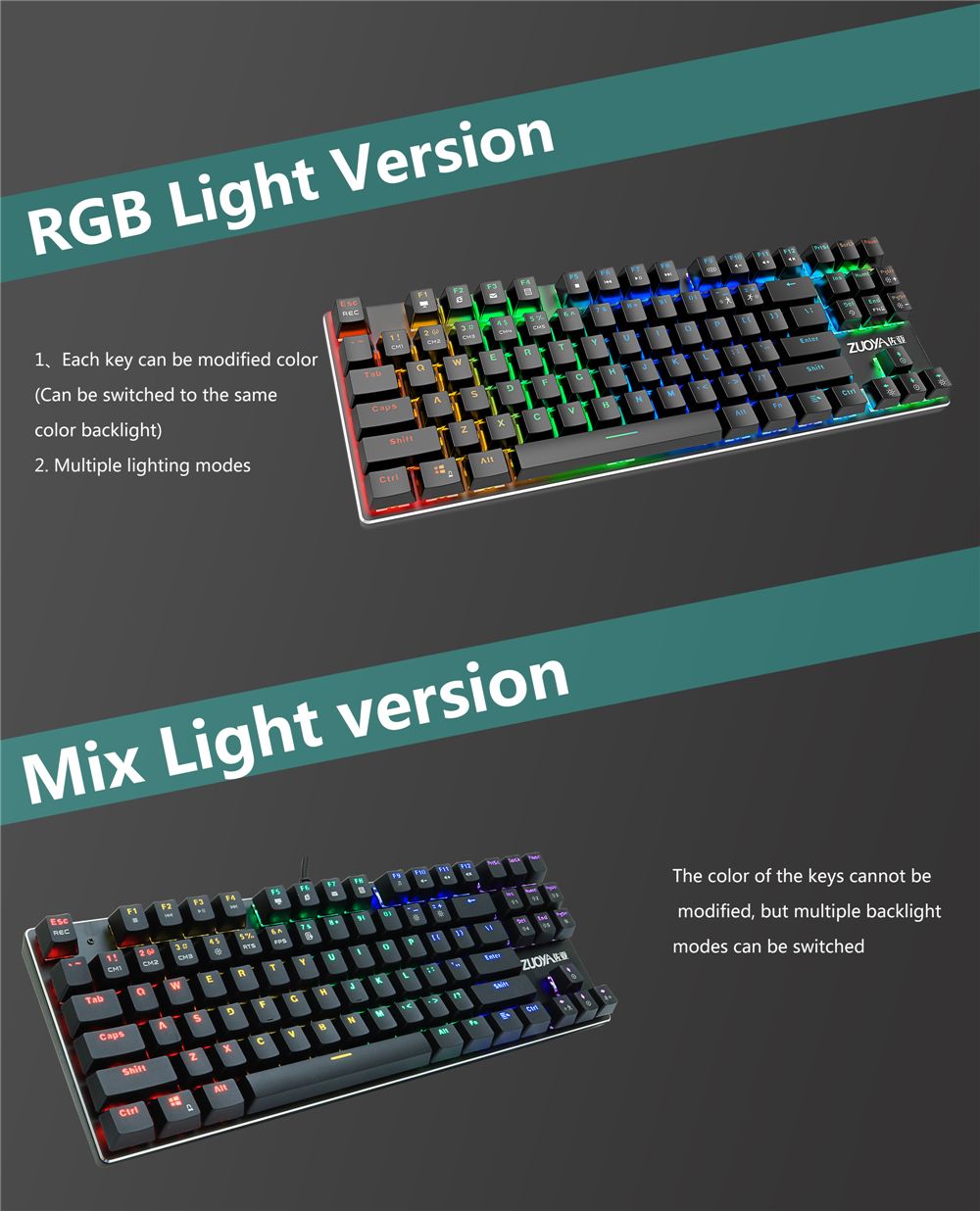 ZUOYA-X51-Wired-87-Keys-Mechanical-Gaming-Keyboard-Desktop-BlueBlack-Switch-RGB-Back-Light-RussianEn-1615013