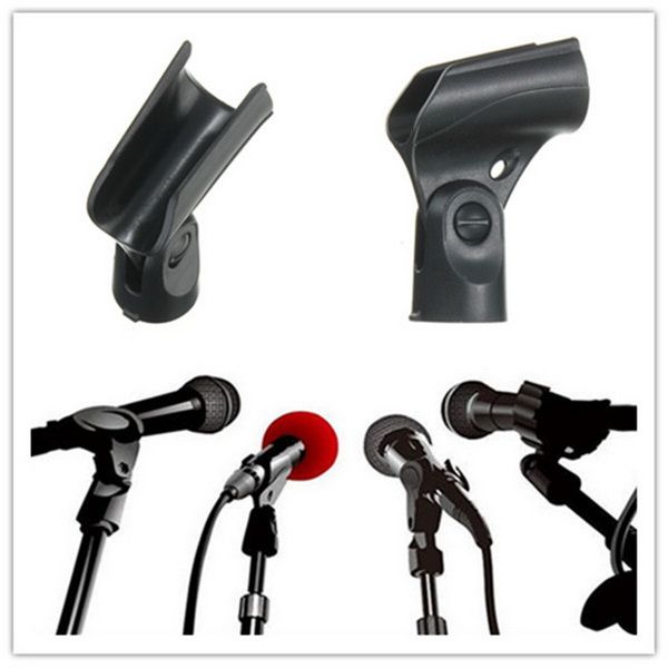 Black-Flexible-Mic-Microphone-Accessory-Stand-Plastic-Clamp-Clip-Holder-Mount-980521