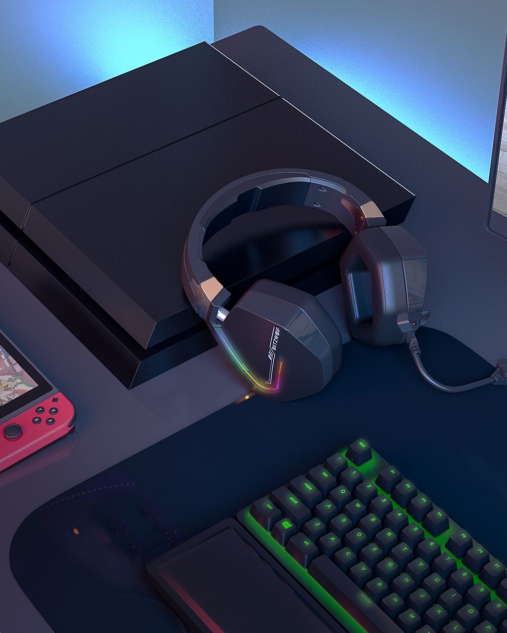 BlitzWolfreg-BW-GH2-Gaming-Headphone-71-Channel-53mm-Driver-USB-Wired-RGB-Gamer-Headset-with-Mic-for-1732450