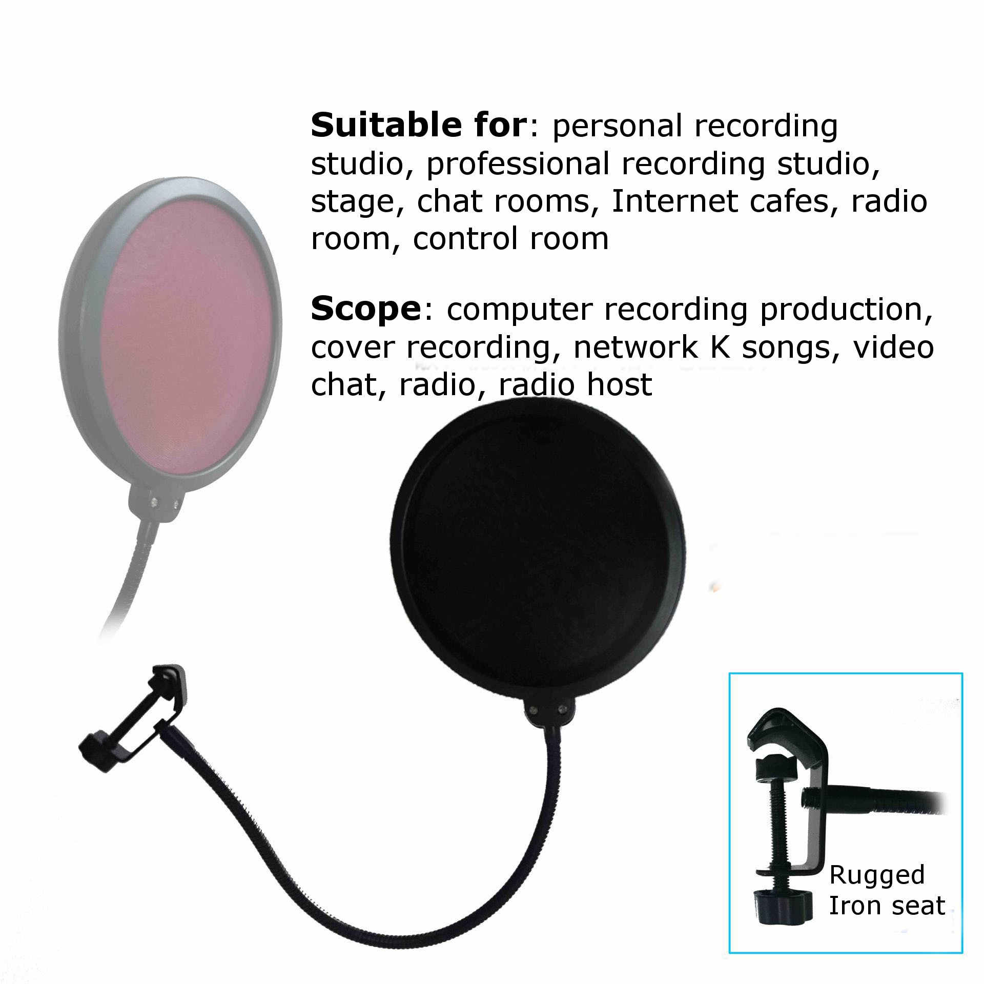 Double-Layer-Studio-Microphone-Mic-Pop-Filter-Wireless-Swivel-Mount-Circular-Shield-For-Recording-1176212