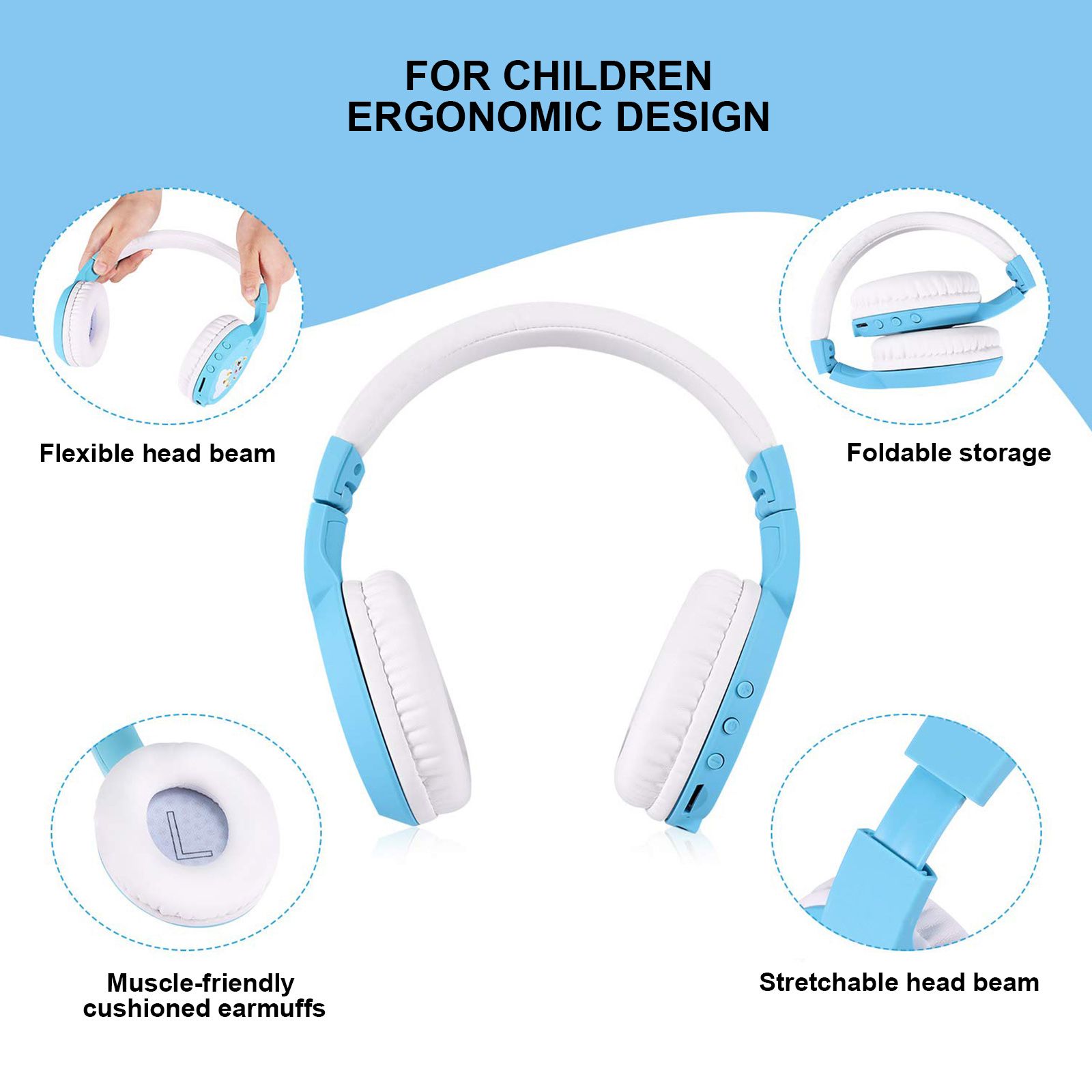 HXSJ-VT02-Wireless-Headphone-Children-Bluetooth-50-BluePink-TF-Card-Supported-Bulit-in-Microphone-He-1766652