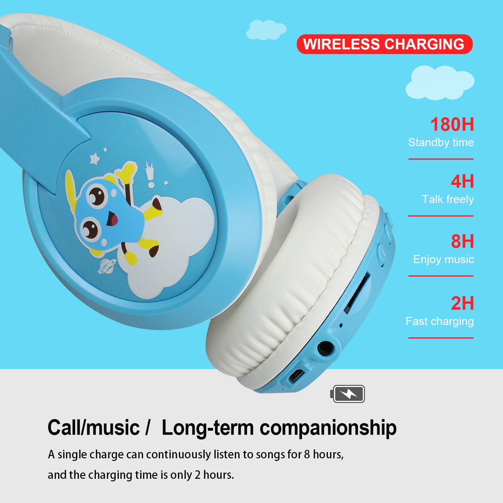 HXSJ-VT02-Wireless-Headphone-Children-Bluetooth-50-BluePink-TF-Card-Supported-Bulit-in-Microphone-He-1766652