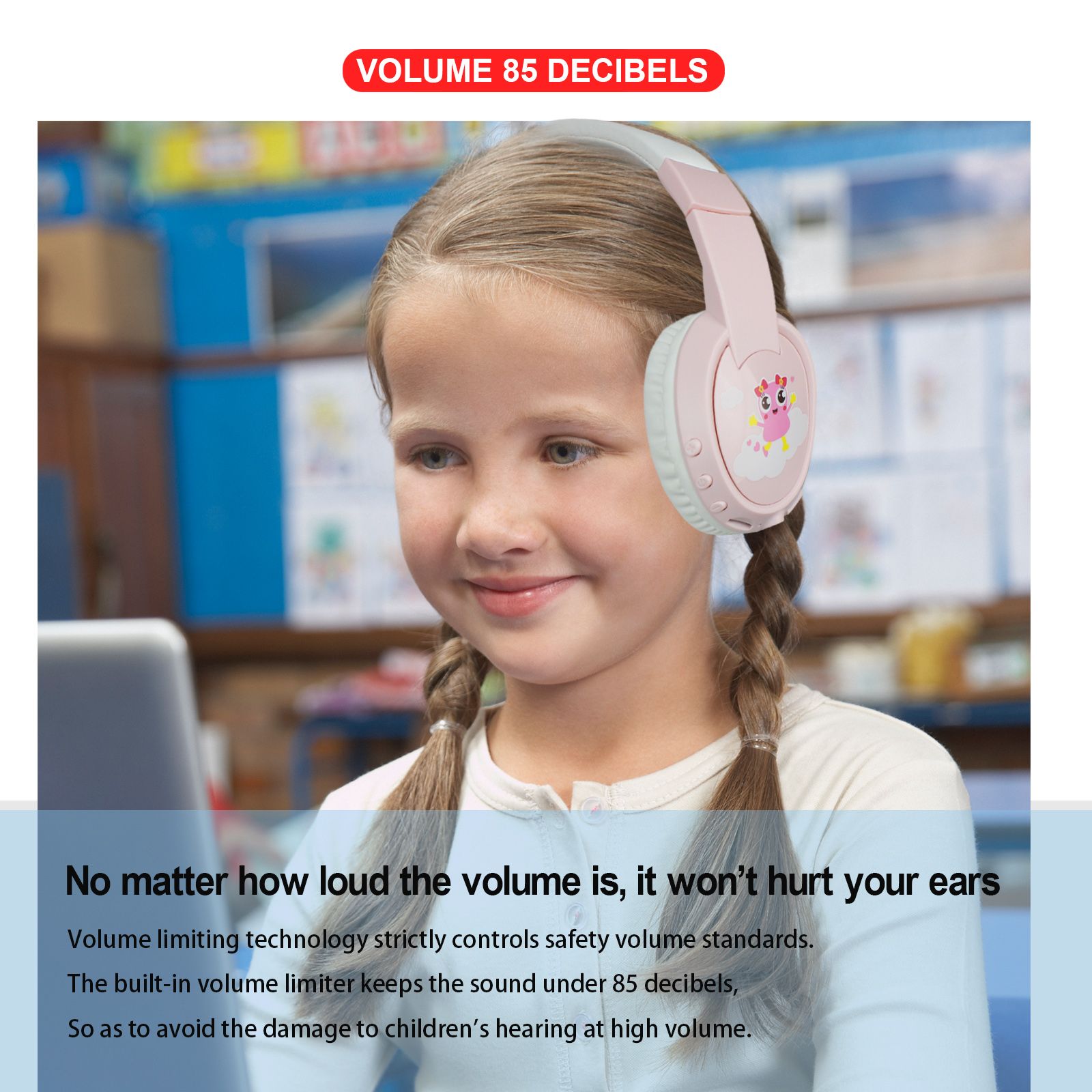 HXSJ-VT02-Wireless-Headphone-Children-Bluetooth-50-BluePink-TF-Card-Supported-Bulit-in-Microphone-He-1766652