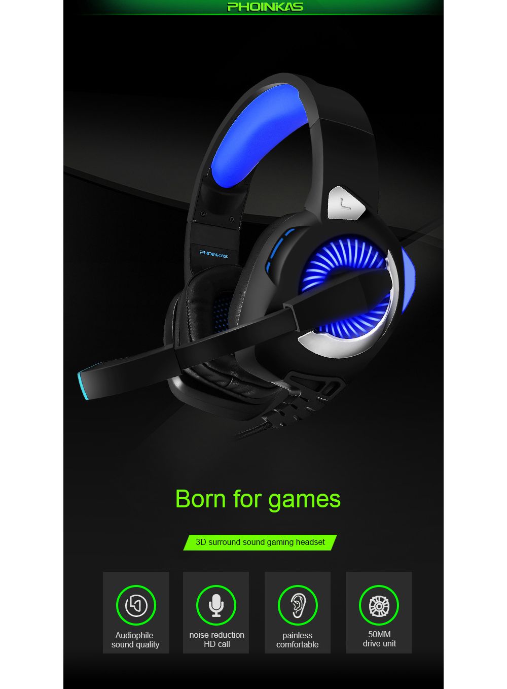 PHOINIKAS-H-9-Gaming-Headset-50mm-Drive-Unit-120deg-Rotating-Microphone-Noise-Reduction-Protein-Leat-1755235
