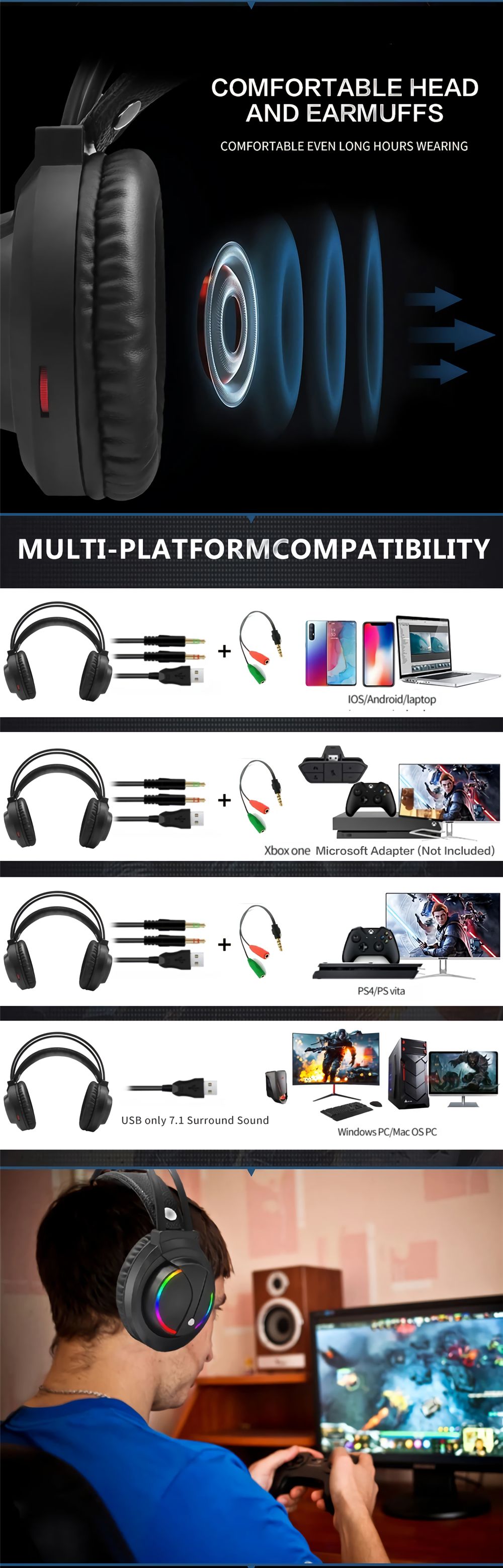 Tuner-K1-Game-Headphone-USB-Wired-71-Channel-360ordm-Surounding-Sound-50mm-Driver-Bass-Gaming-Headse-1689360