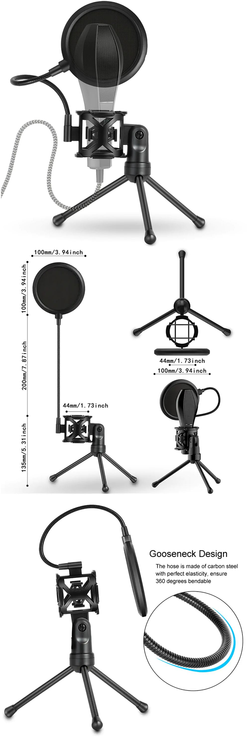 Yanmai-PS-2-Microphone-Stand-Holder-Microphone-Accessories-with-Microphone-Filter-1528557