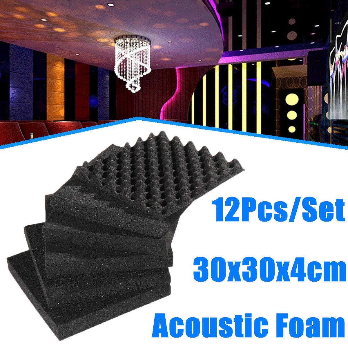 12PcsSet-Studio-Acoustic-Foam-Panels-Tile-Sound-Insulation-Proofing-30x30x4cm-1731451