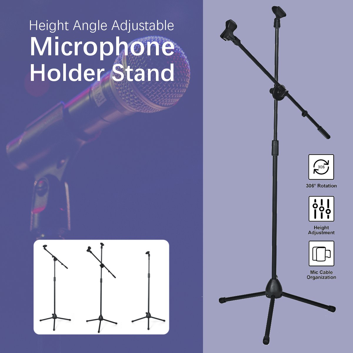 150cm-Microphone-Stand-Holder-Boom-Arm-Height-Angle-Adjustable-with-Tripod-Base-1700088