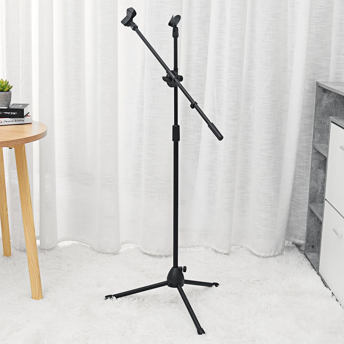 150cm-Microphone-Stand-Holder-Boom-Arm-Height-Angle-Adjustable-with-Tripod-Base-1700088