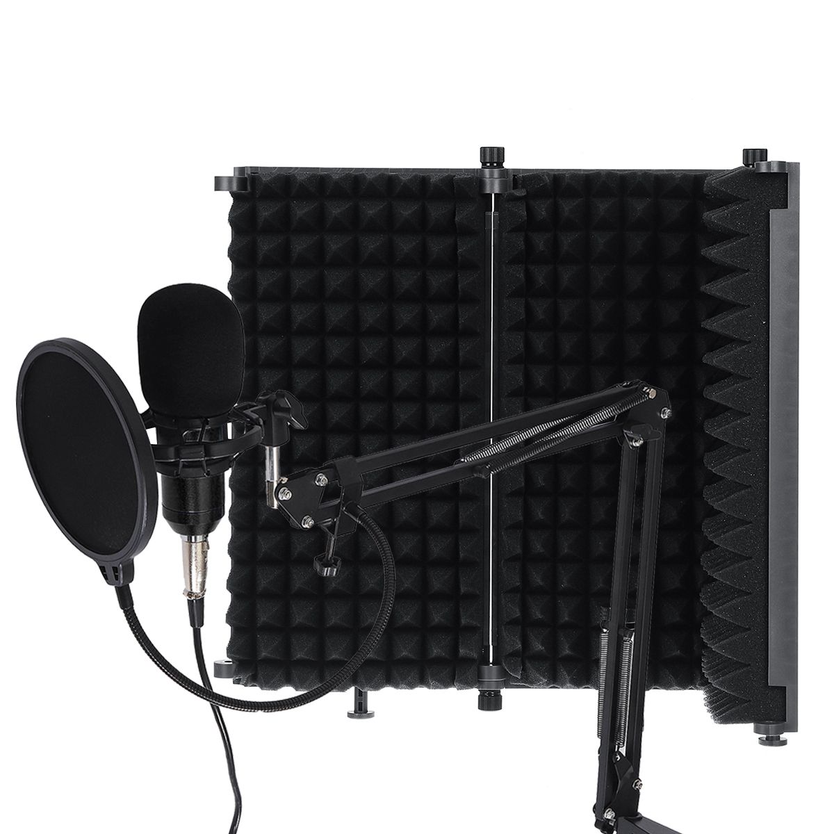 3-Plate-Foldable-Recording-Microphone-Wind-Screen-Board-Microphone-Isolation-Shield-For-Recording-St-1763817