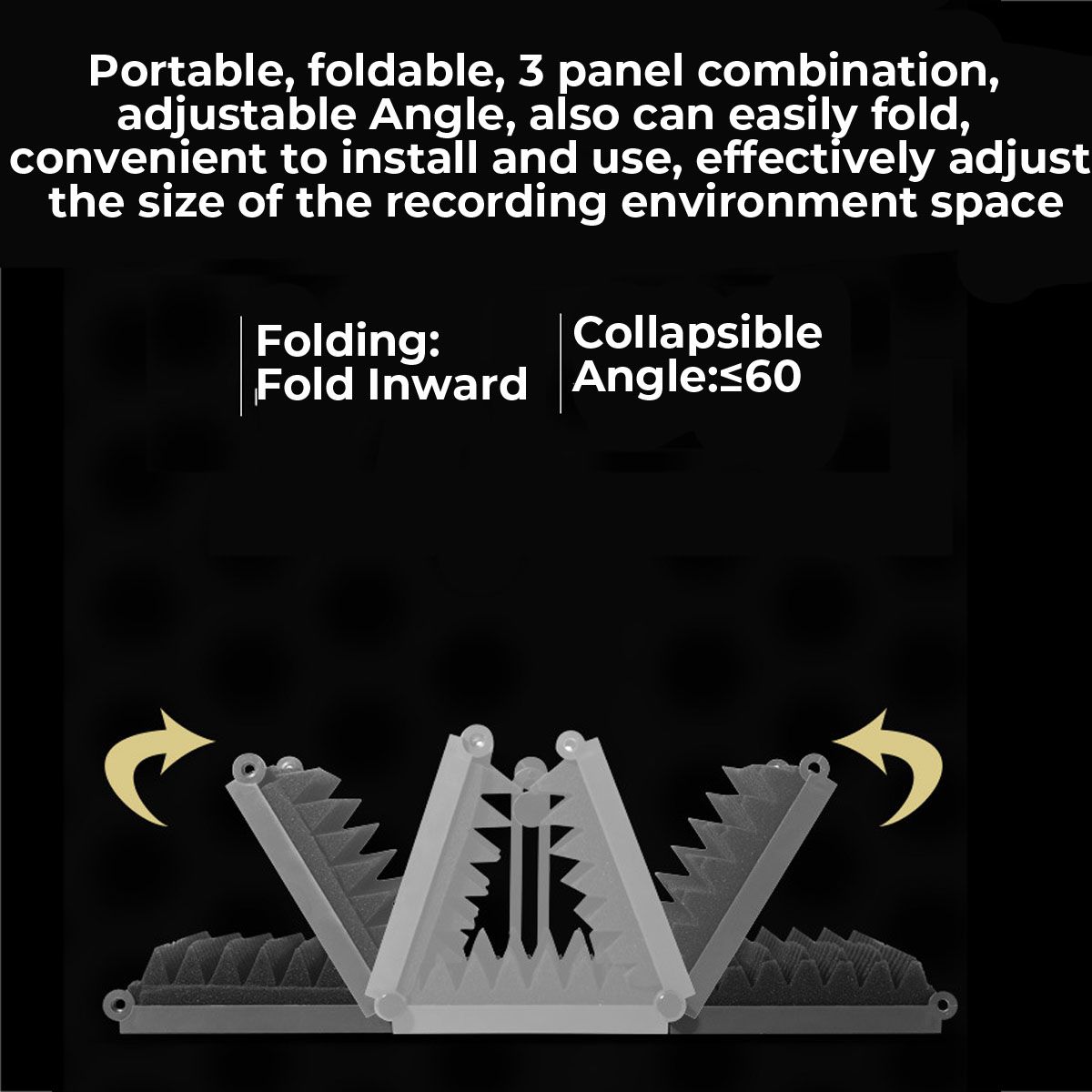 3-Plate-Foldable-Recording-Microphone-Wind-Screen-Board-Microphone-Isolation-Shield-For-Recording-St-1763817