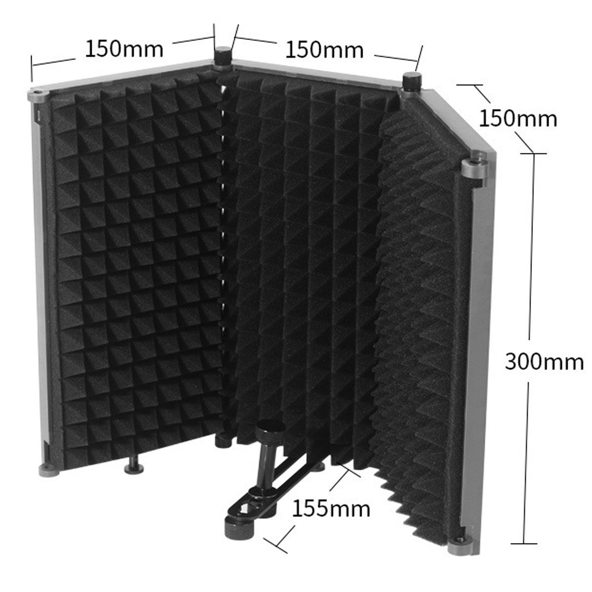 3-Plate-Foldable-Recording-Microphone-Wind-Screen-Board-Microphone-Isolation-Shield-For-Recording-St-1763817