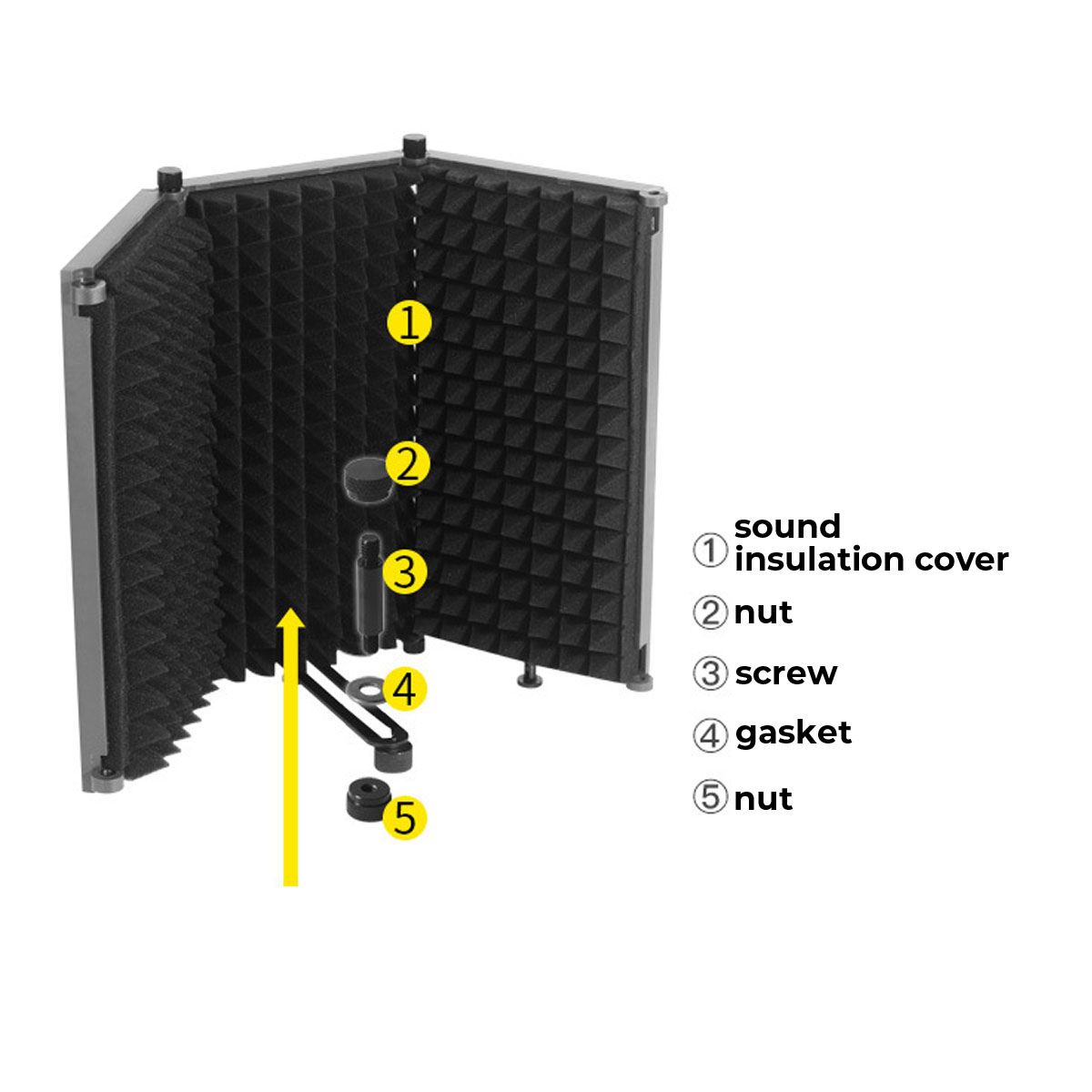 3-Plate-Foldable-Recording-Microphone-Wind-Screen-Board-Microphone-Isolation-Shield-For-Recording-St-1763817