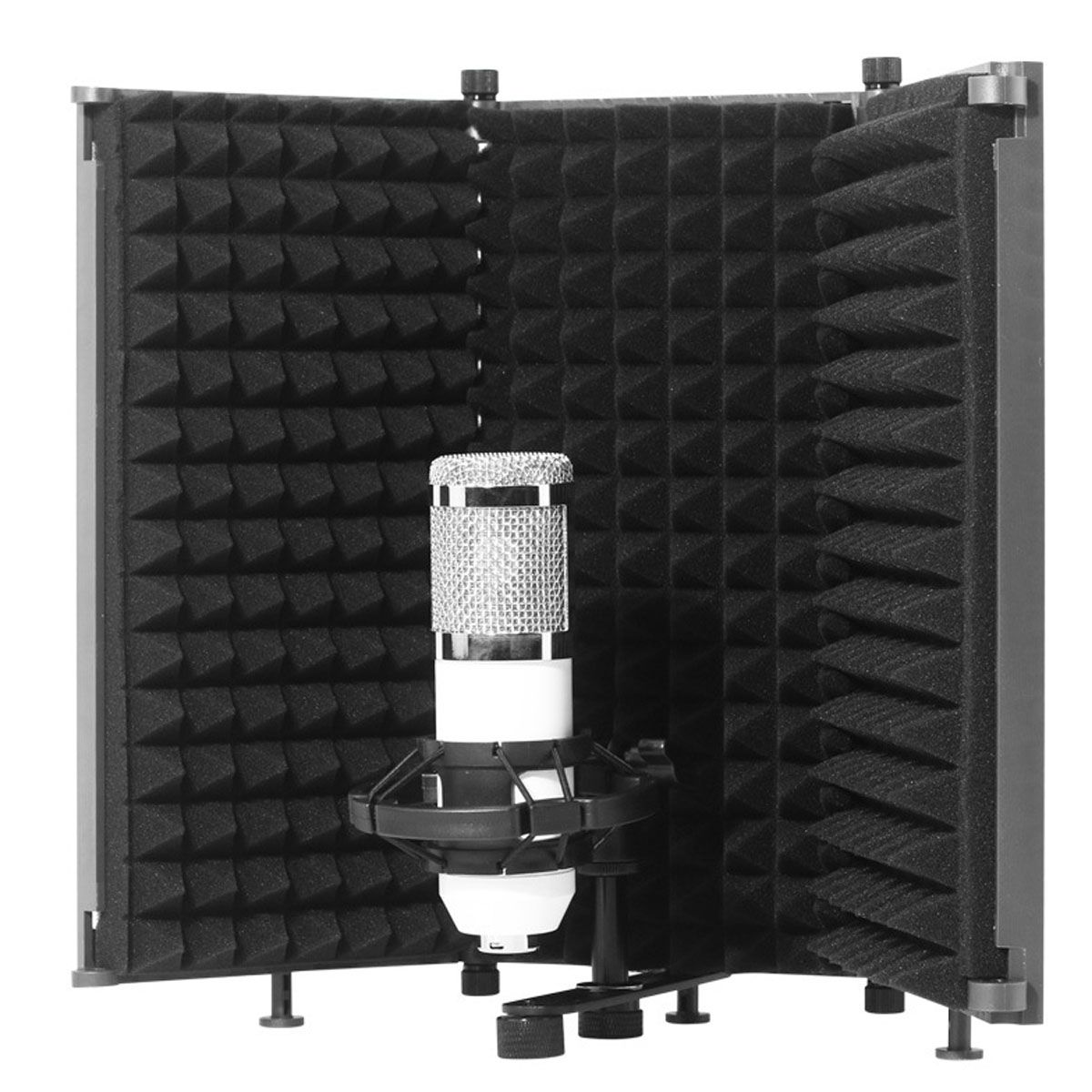 3-Plate-Foldable-Recording-Microphone-Wind-Screen-Board-Microphone-Isolation-Shield-For-Recording-St-1763817