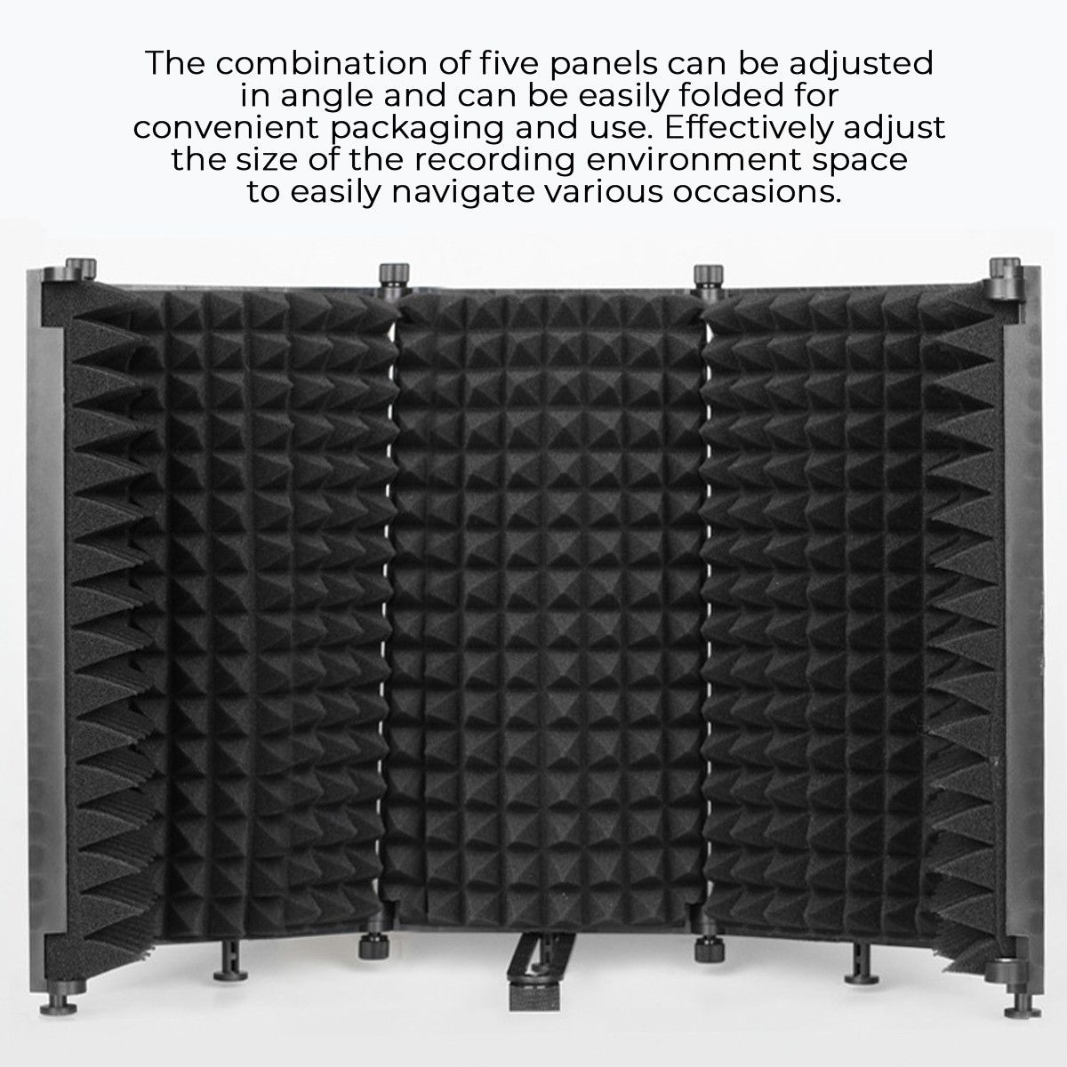 331x1060mm-5-Panels-Foldable-Studio-Microphone-Isolation-Shield-Acoustic-Foam-Sound-Absorbing-for-St-1716394