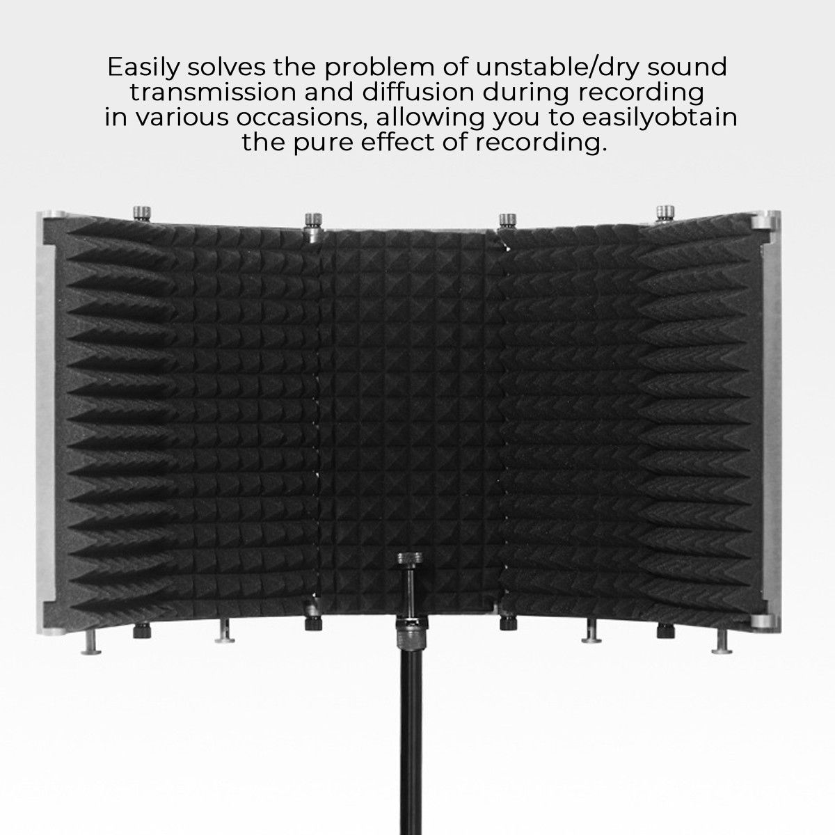 331x1060mm-5-Panels-Foldable-Studio-Microphone-Isolation-Shield-Acoustic-Foam-Sound-Absorbing-for-St-1716394