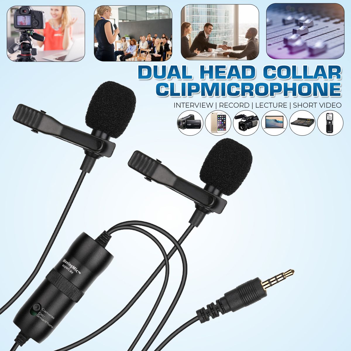 Dual-Head-Collar-Clip-Micrphone-Interview-Record-Lecture-Short-Video-35mm-Micrphone-1687268