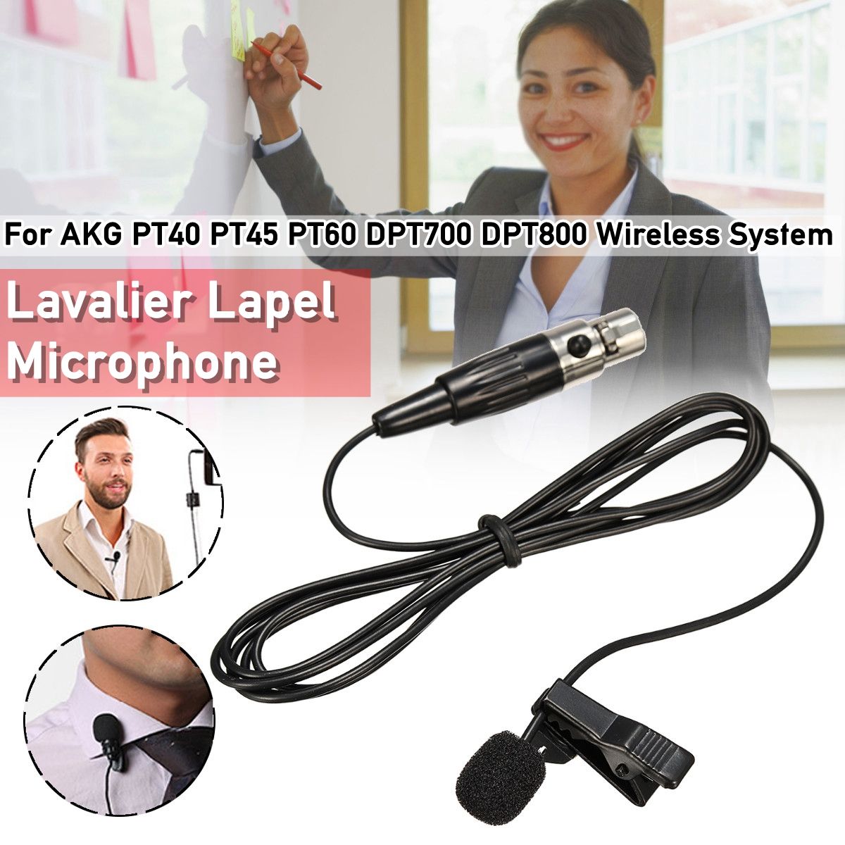 Lavalier-Lapel-Microphone-For-AKG-PT40-PT45-PT60-DPT700-DPT800-Wireless-System-For-Teaching-Speach-1401123