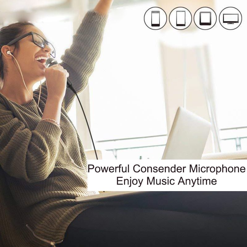 Live-Microphone-Condenser-Microphone-Wired-Singing-Recording-Broadcasting-Podcast-MIC-with-Tripod-St-1700894