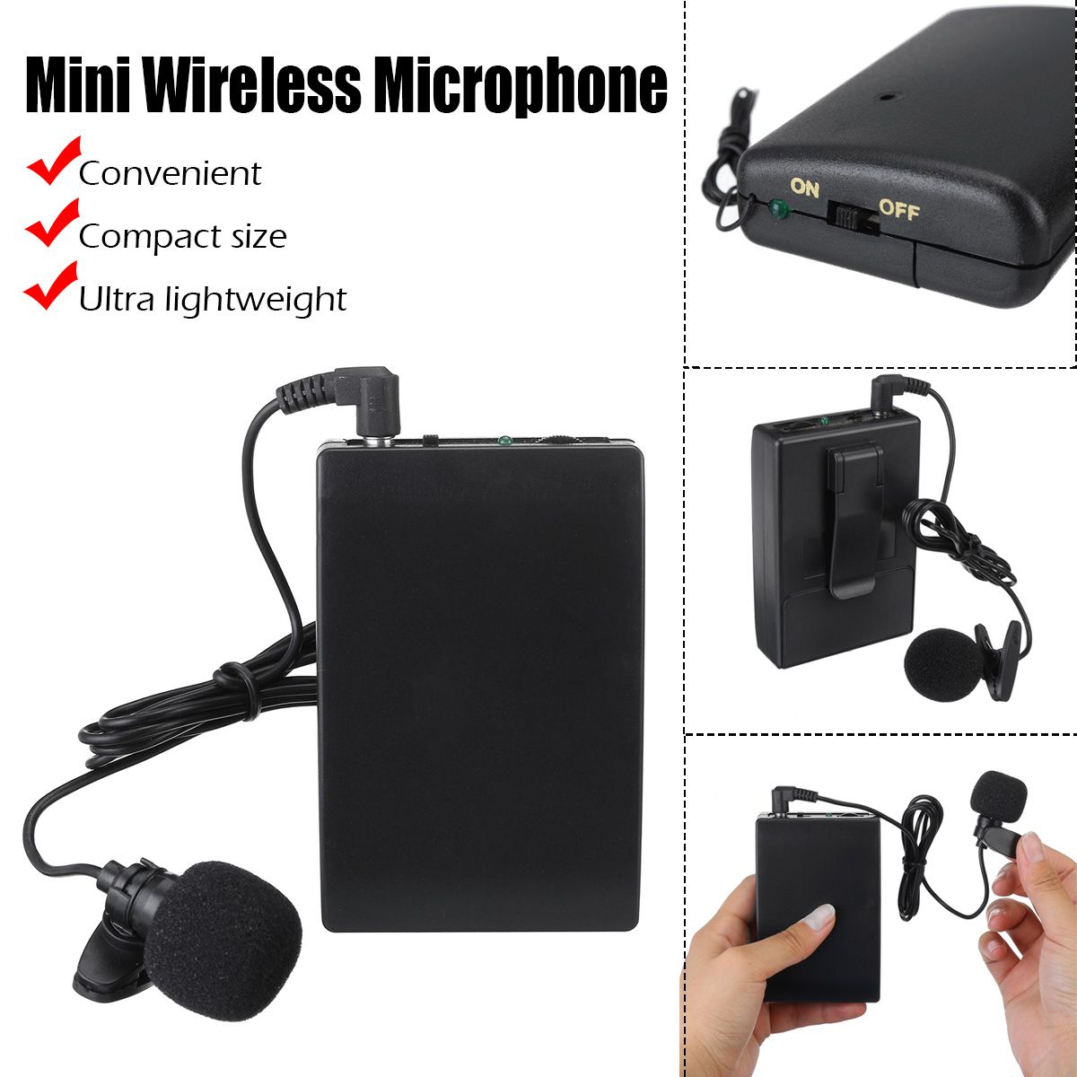 Mini-Wireless-Cordless-Clip-on-Lapel-Tie-Microphone-Mic-Transmitter-Set-for-Teacher-Lecturer-Office--1665388