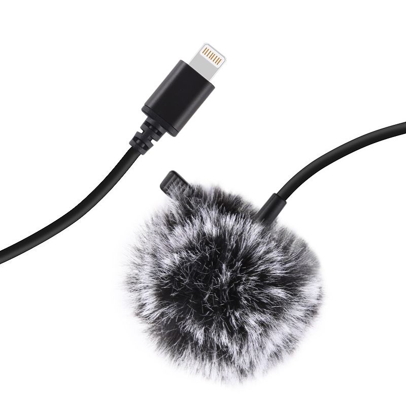 PULUZ-Mini-15m-8Pin-Jack-Lavalier-Wired-Condenser-Recording-Microphone-for-Live-Vlog-Phone-1729241