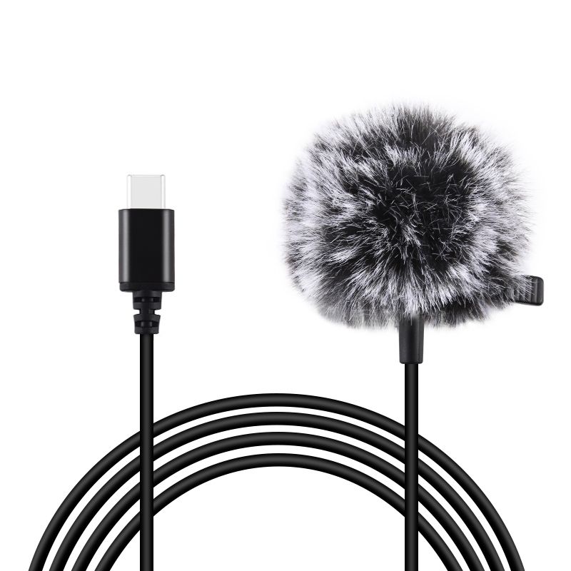 PULUZ-Mini-15m-Type-C-Jack-Lavalier-Wired-Condenser-Recording-Microphone-for-Phone-Live-1729243