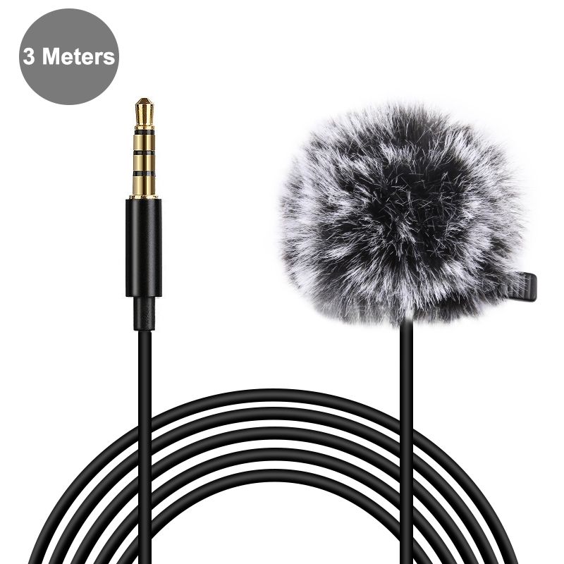 PULUZ-PU3045-35mm-Wired-Microphone-3M-Lavalier-Omnidirectional-Condenser-Mic-Recording-Vlogging-Vide-1727165