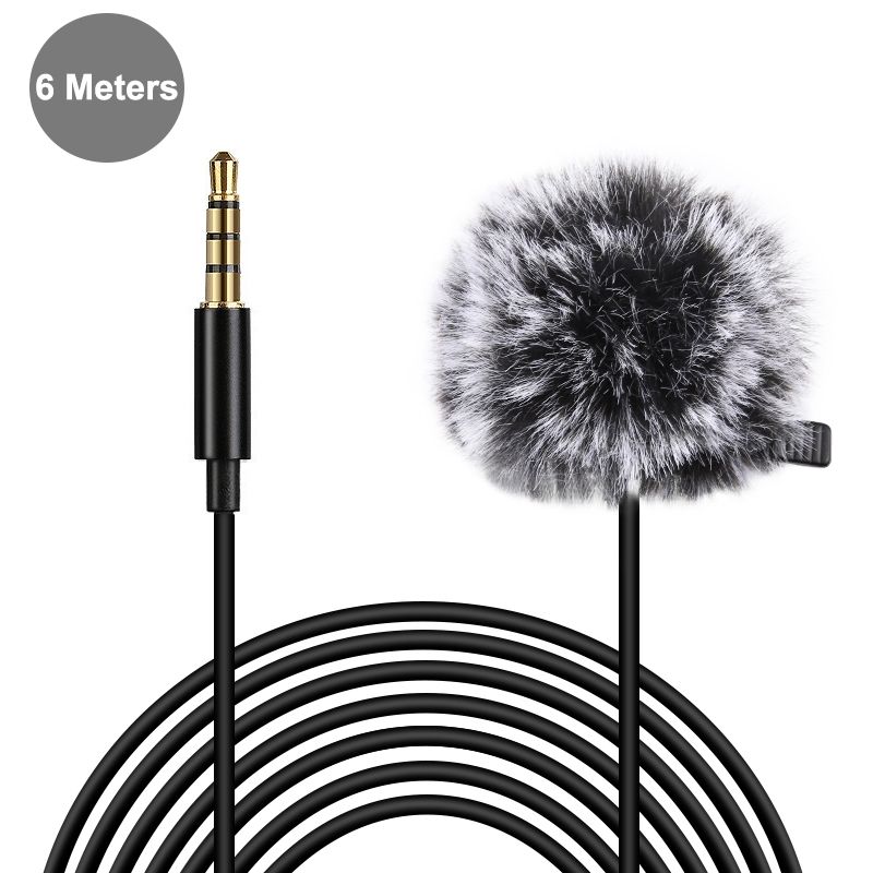 PULUZ-PU3046-Lavalier-Micrphone-Portable-6M-35mm-Jack-Microphone-Clip-on-Wired-Condenser-Light-Lapel-1727158