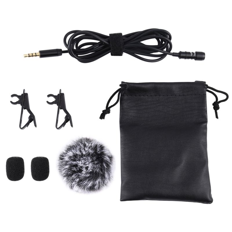 PULUZ-PU3046-Lavalier-Micrphone-Portable-6M-35mm-Jack-Microphone-Clip-on-Wired-Condenser-Light-Lapel-1727158