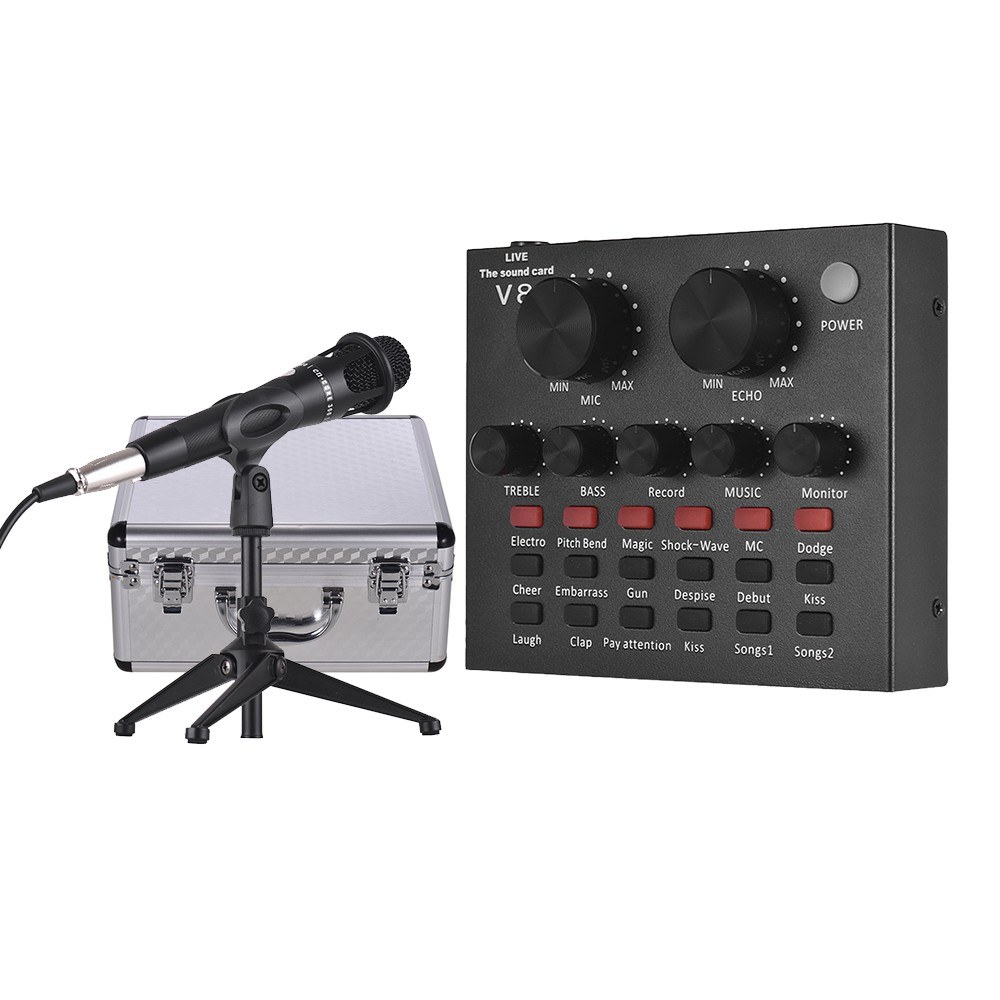 USB-Sound-Card-Microphone-with-Tripod-Audio-Cable-Earphone-for-Broadcast-Live-Streaming-for-Tik-Tok--1593368