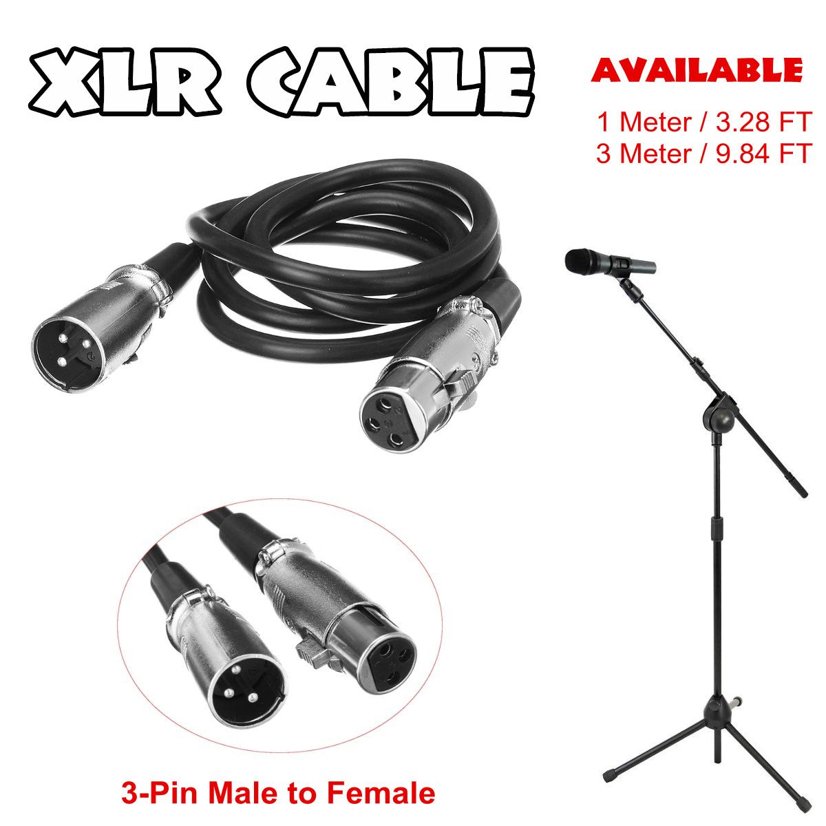 XLR-3-Pin-Male-to-Female-Microphone-Audio-Mic-Balanced-Cord-Cable-1552432