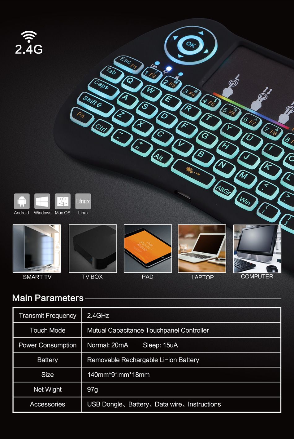 H9-Wireless-Colorful-Backlit-Ajustable-Brightness-24GHz-Touchpad-Air-Mouse-Mini-Keyboard-1148017