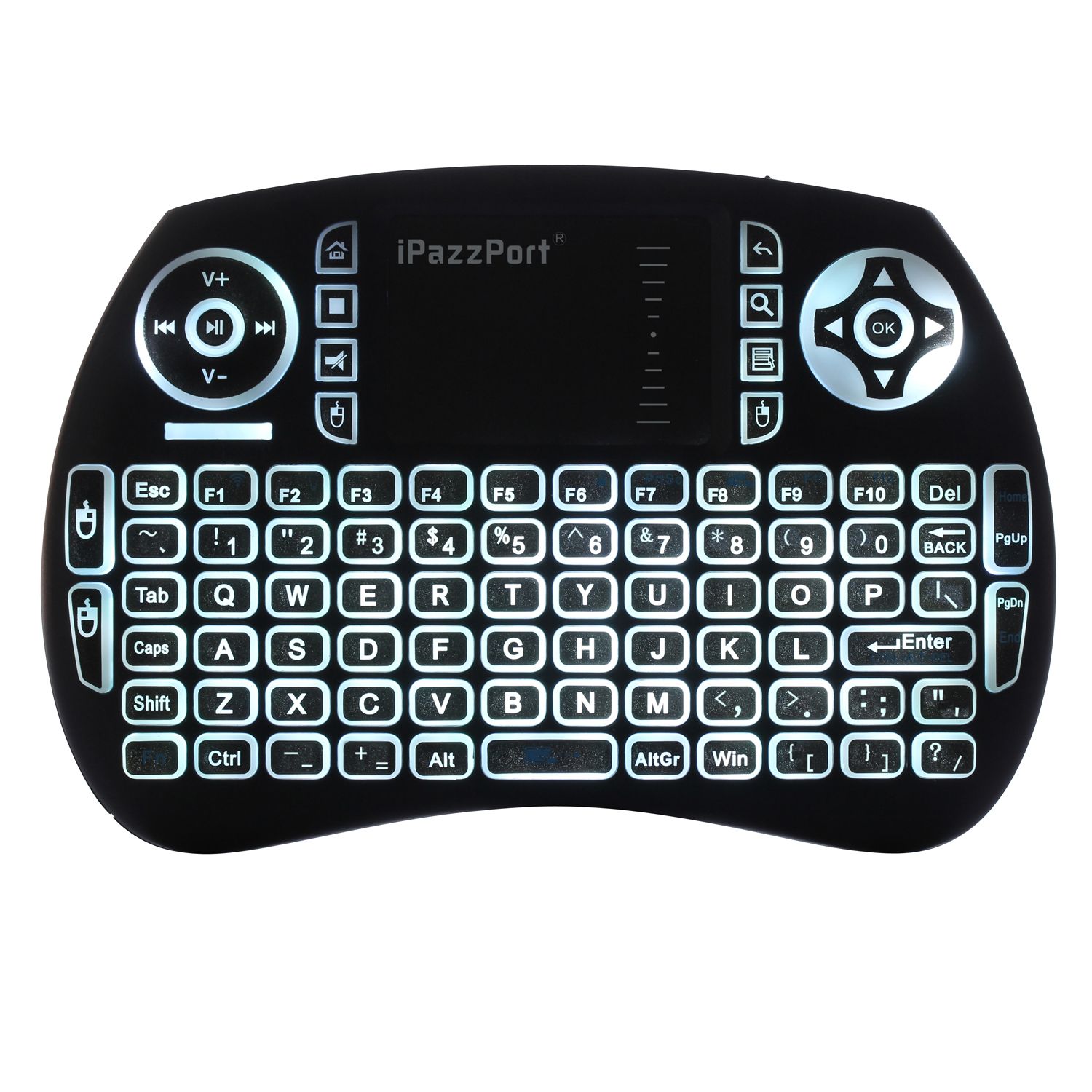 iPazzPort-KP-810-21BTL-Wireless-bluetooth-Backlit-Multi-language-Black-Mini-Keyboard-Air-Mouse-for-T-1654241