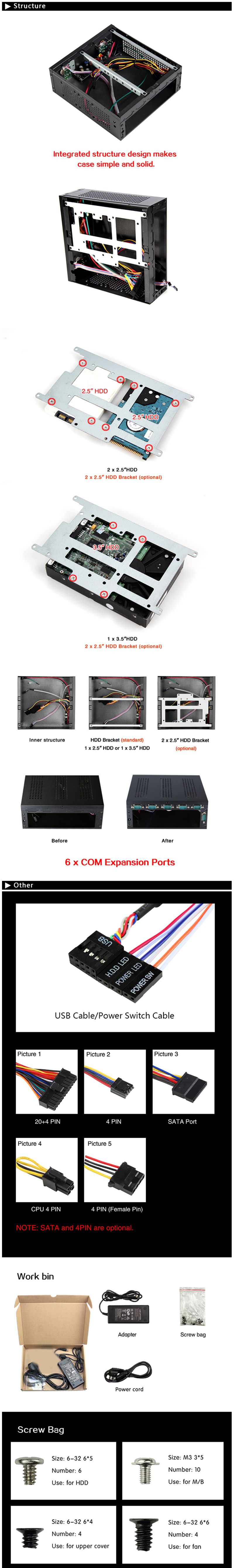 E-MINI-E-G3-Mini-PC-Case-Mini-ITX-Chassis-HTPC-Computer-case-USB20-35-HDD-SGCC-05mm-ITX-case-for-Uni-1514697