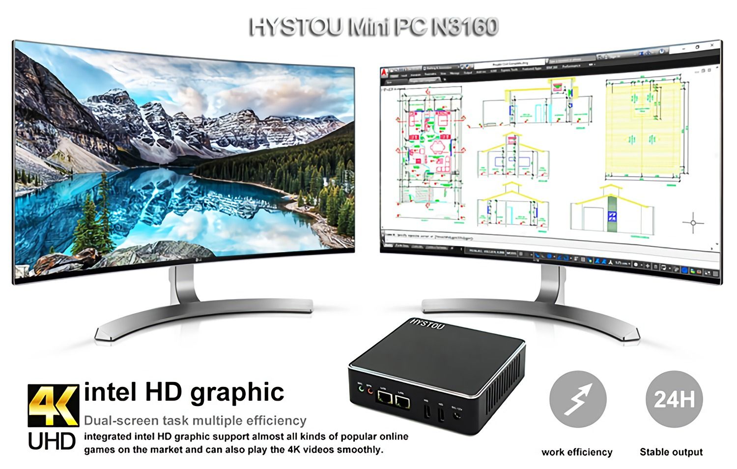 HYSTOU-H1-Intel-Celeron-N3160-4G-RAM-64G128G-SSD-Quad-Core-160-GHz-to--224-GHz-Intel-HD-Graphics-Dua-1688754