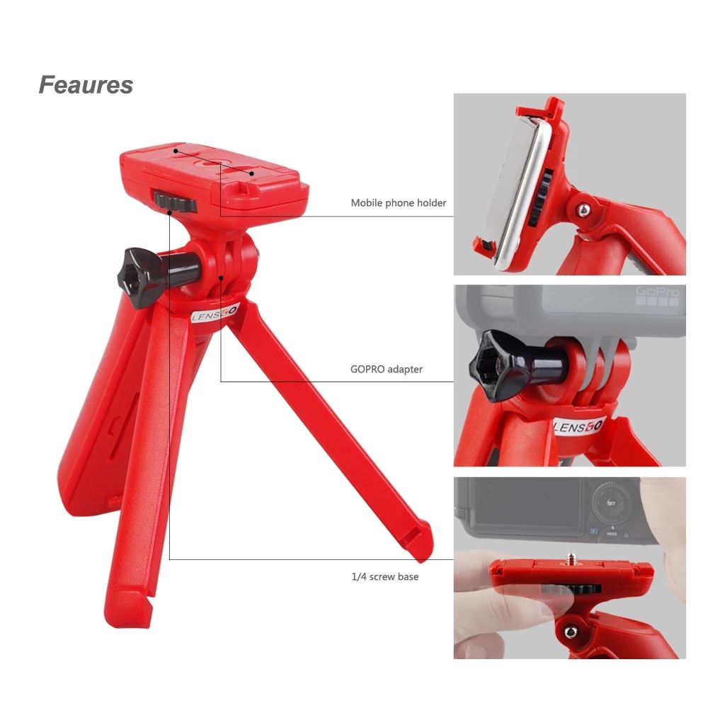 LENSGO-L311-Mini-Selfie-Stick-Tripod-Stand-Mount-Monopod-Table-Tripod-with-SmartphoneGopro-Holder-fo-1764418