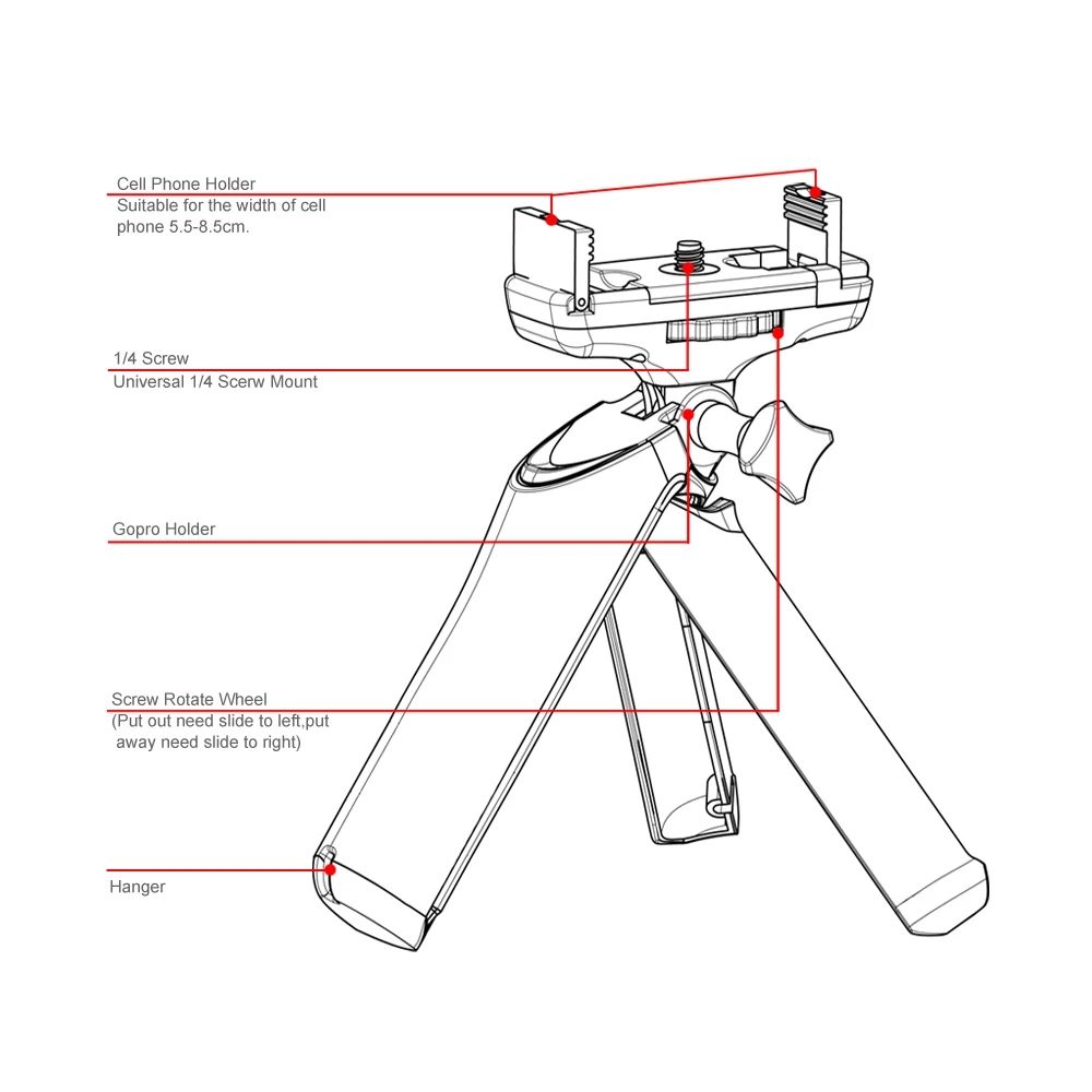 LENSGO-L311-Mini-Selfie-Stick-Tripod-Stand-Mount-Monopod-Table-Tripod-with-SmartphoneGopro-Holder-fo-1764418