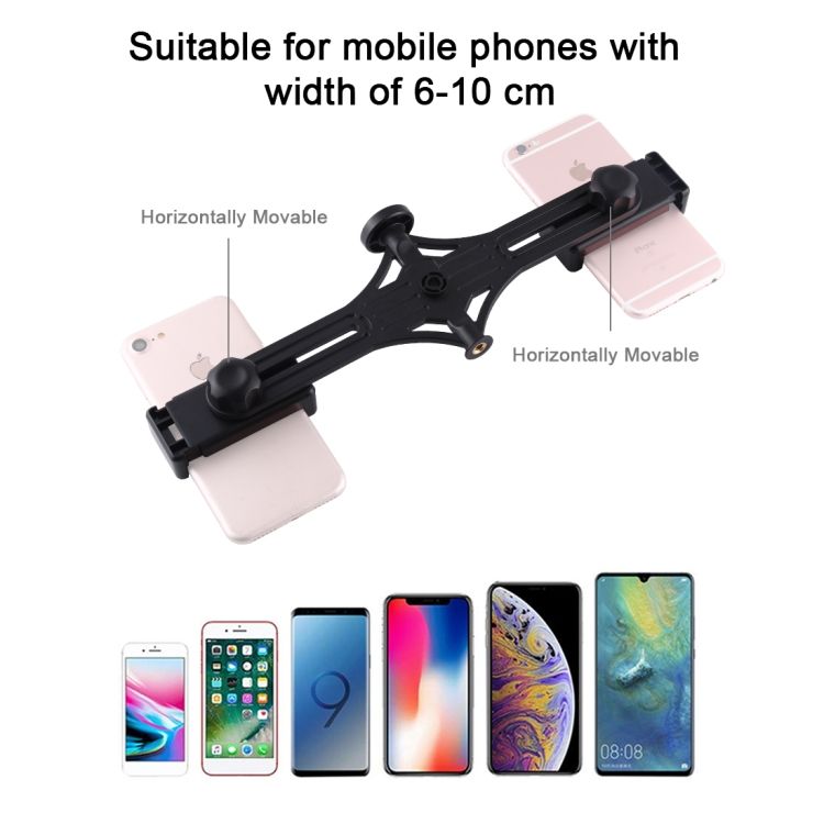 PULUZ-PU394-Dual-Phone-Brackets-Horizontal-Holder-for-iPhone-Galaxy-Huawei-for-Sony-Mobile-Phone-Liv-1685940