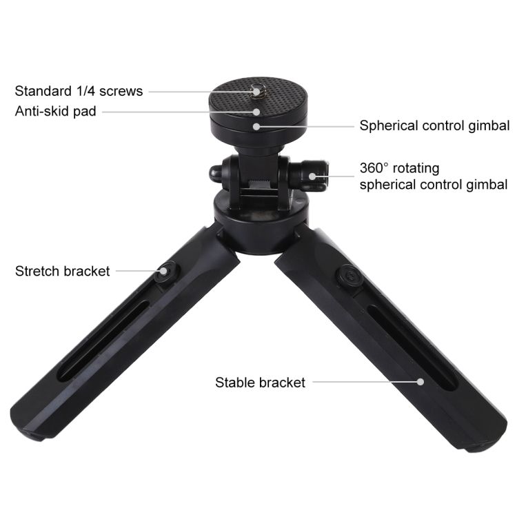 PULUZ-PU409-5-Modes-Adjustable-Desktop-Tripod-Mount-with-14-inch-Screw-for-DSLR-Digital-Cameras-Mobi-1686003