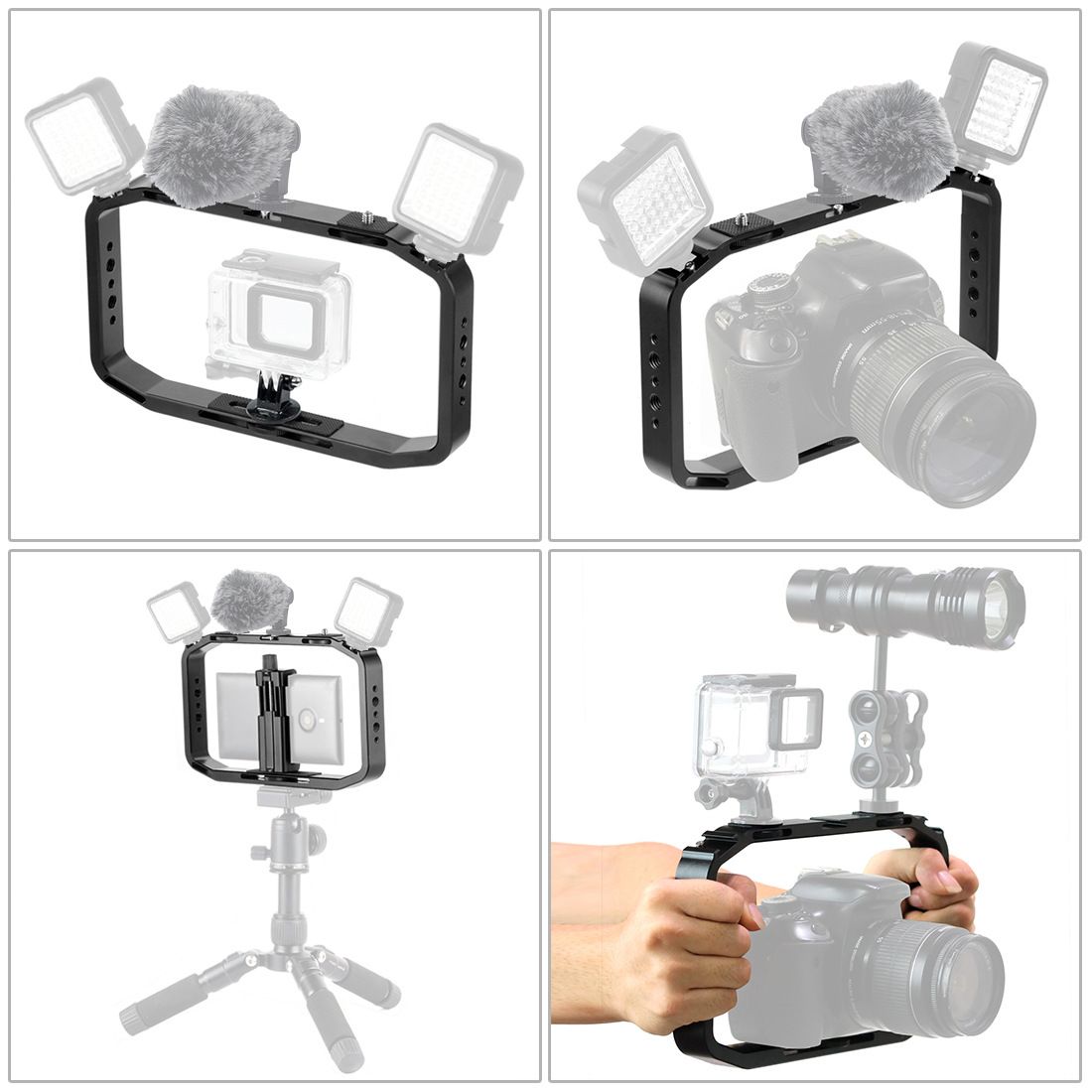 PULUZ-PU418-Metal-Handheld-Stabilizer-Rig-with-Cold-Shoe-Mount-for-Smarphone-DSLR-Camera-Action-Spor-1590358