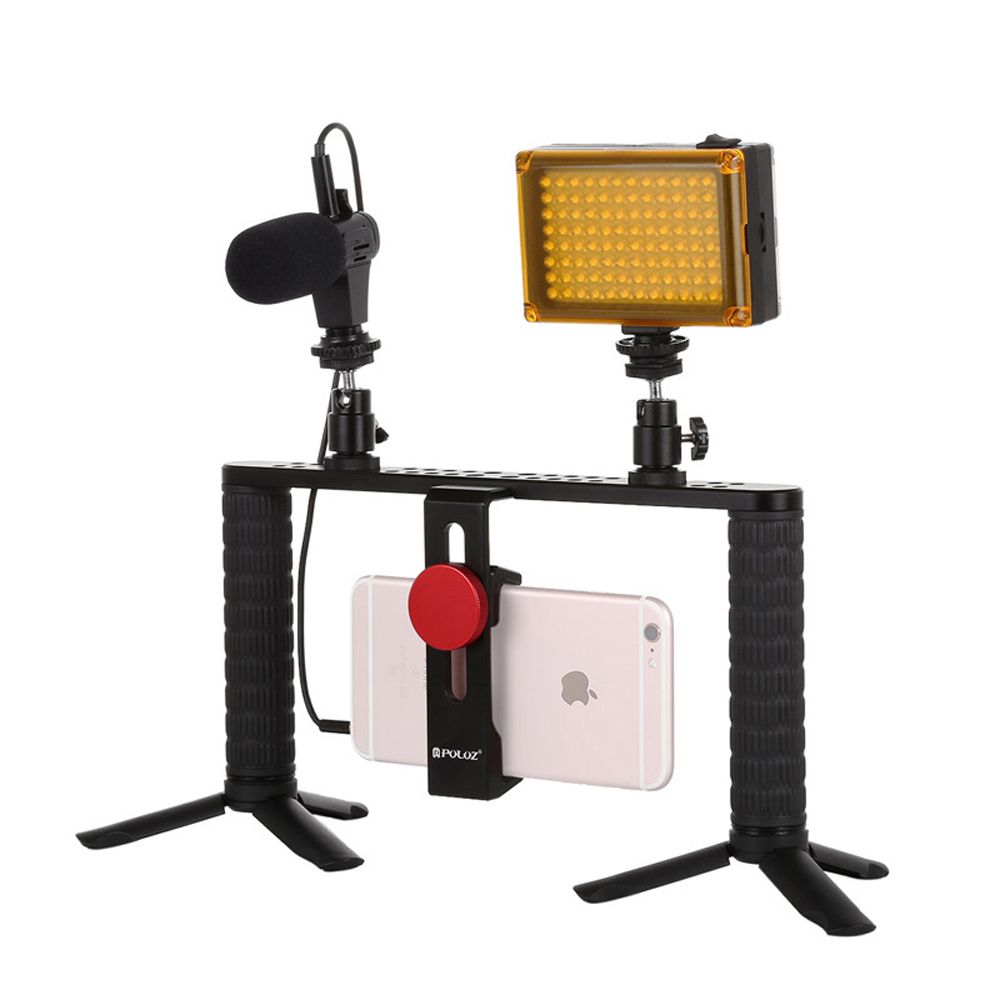 Puluz-PKT3024-4-in-1-Video-Rig-Stabilizer-Grip-Microphone-Video-Light-Tripod-for-Mobile-Phone-1389932