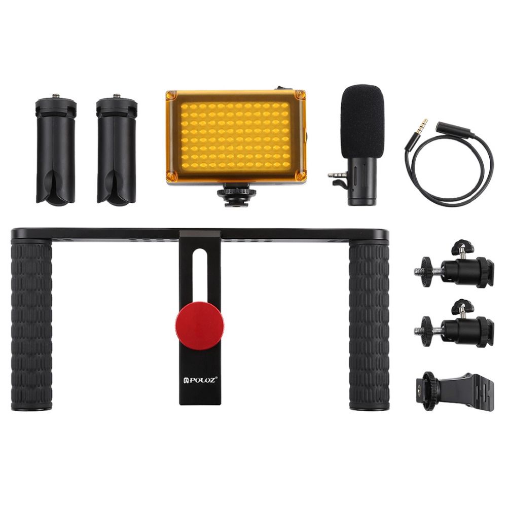 Puluz-PKT3024-4-in-1-Video-Rig-Stabilizer-Grip-Microphone-Video-Light-Tripod-for-Mobile-Phone-1389932