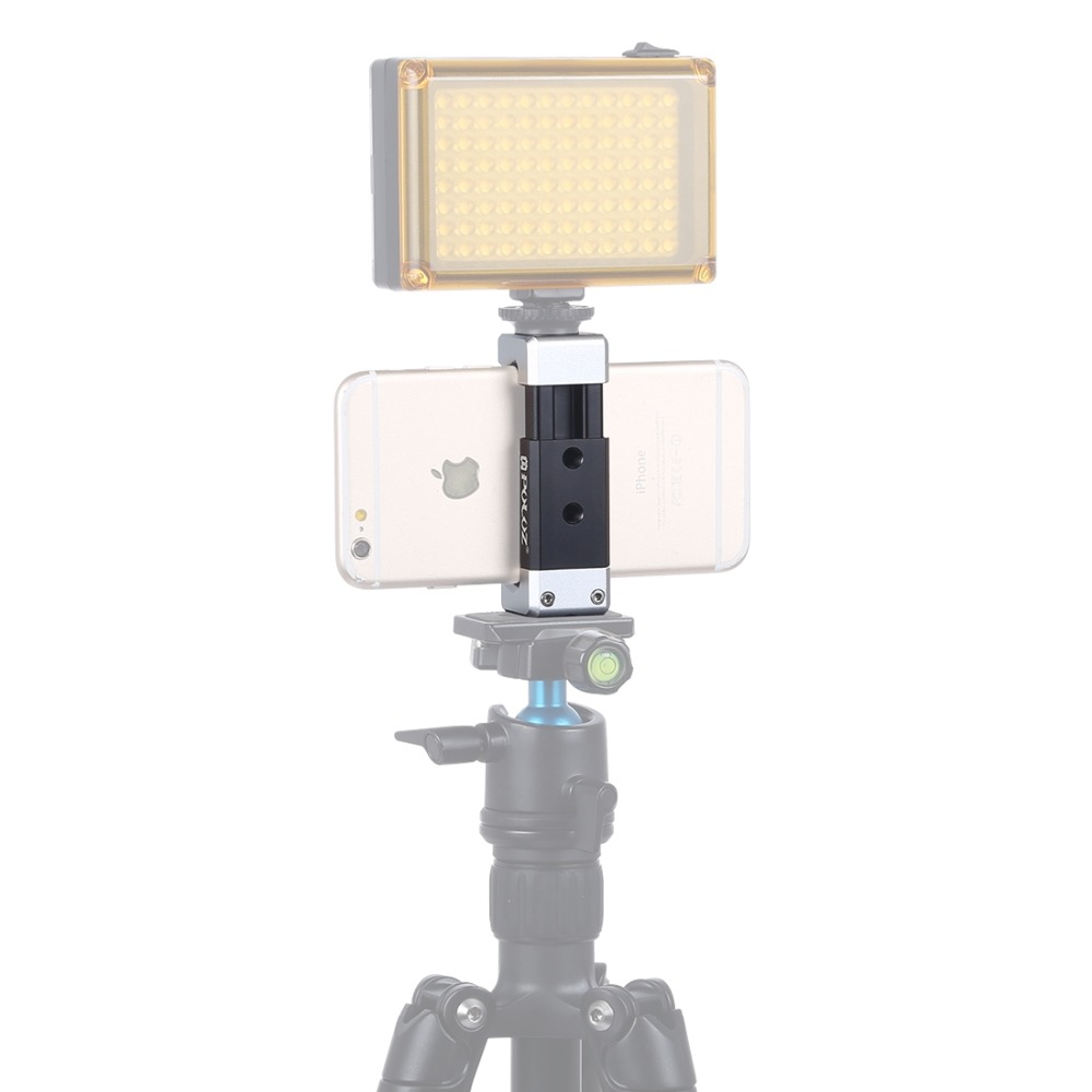 Puluz-PU370-Universal-Aluminum-Alloy-Cold-Shoe-Photography-Phone-Holder-Clamp-Bracket-1324216